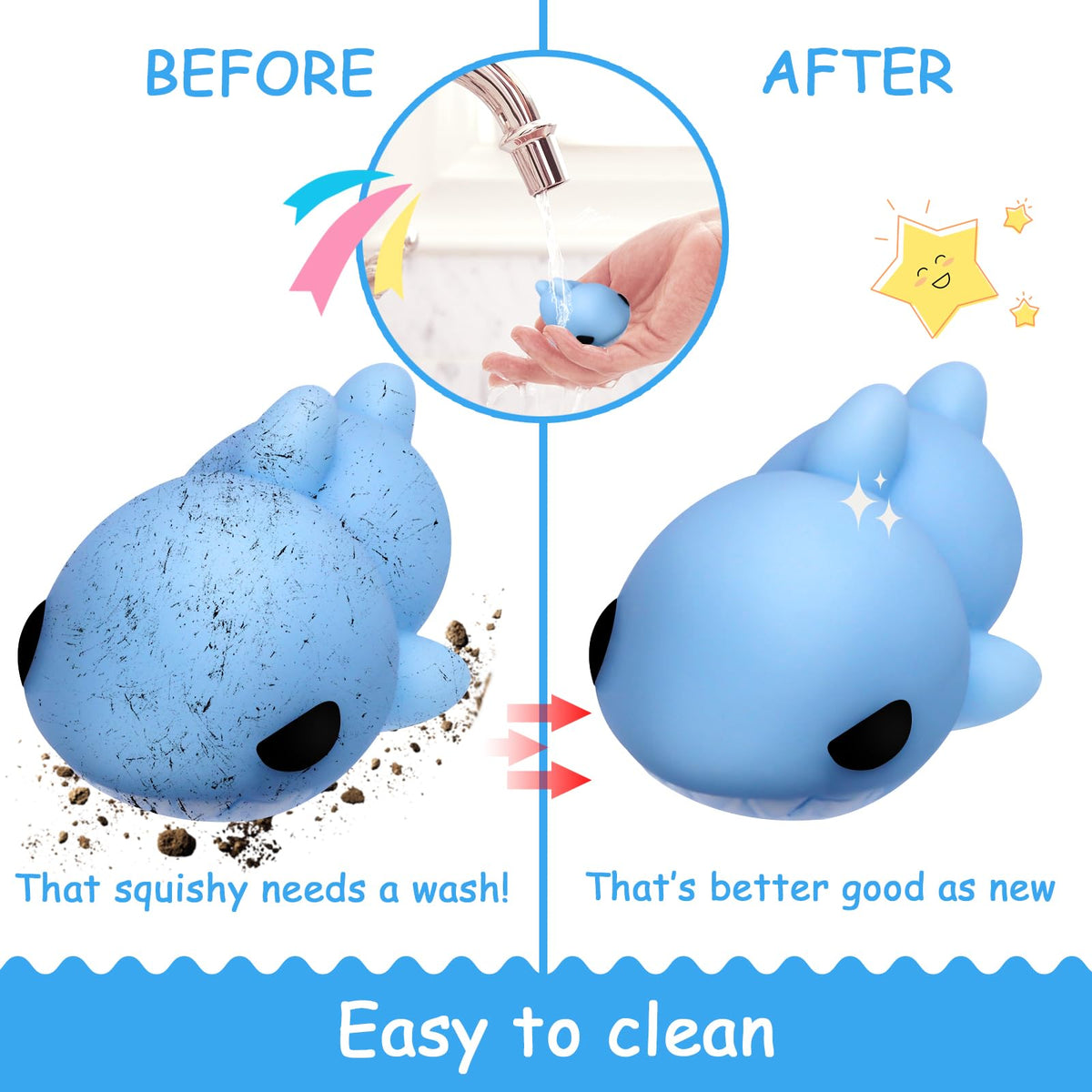 POKONBOY 30 Pcs Mochi Squishies – Mini Sea Animals for Stress Relief & Play