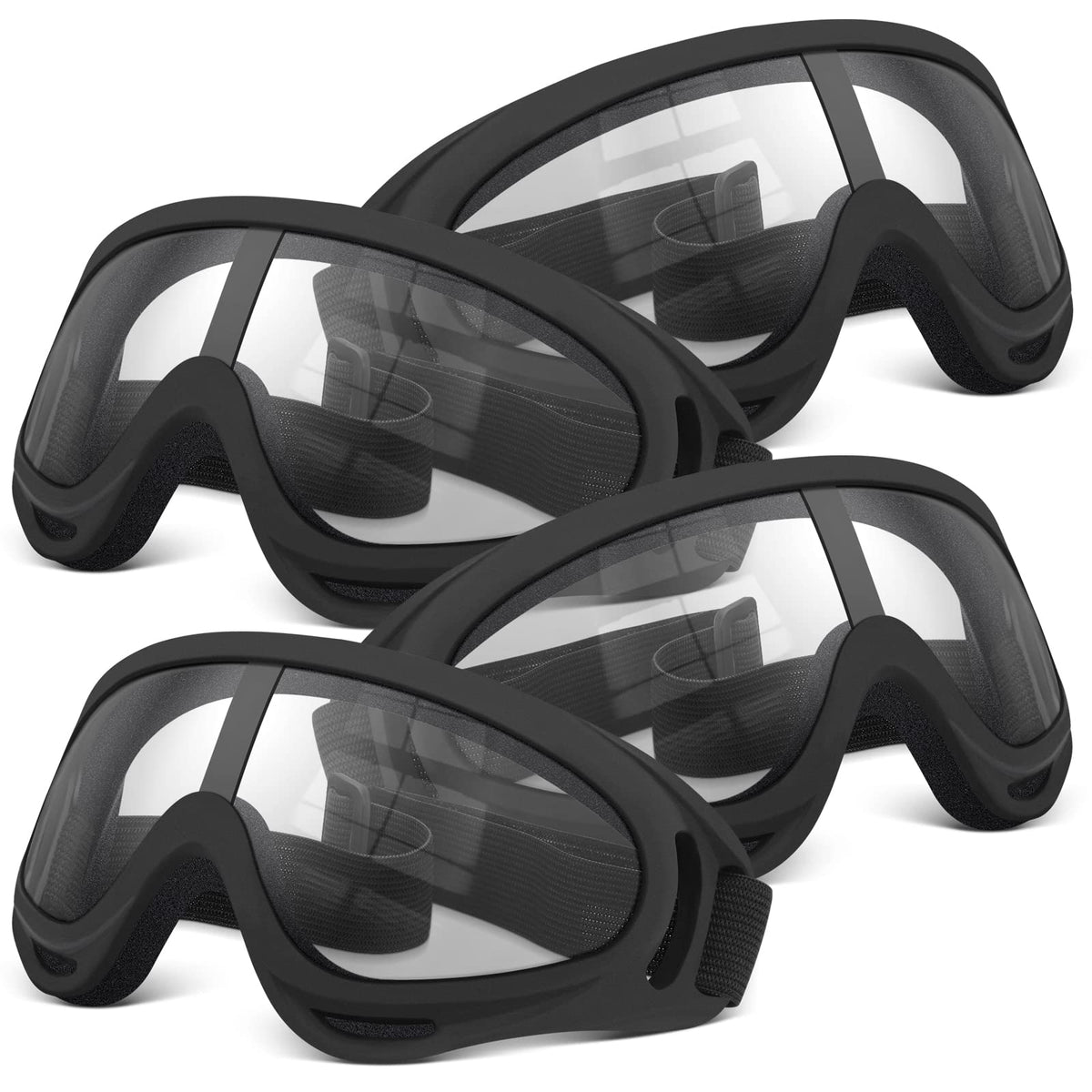 POKONBOY 4 Pack Protective Goggles for Nerf Guns — Lightweight Eye Protection for Kids & Teens (Black)