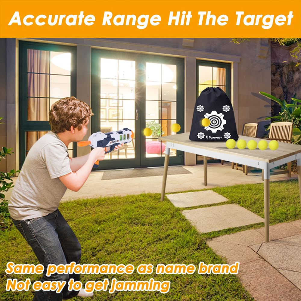 POKONBOY Upgraded 500-Round Ball Refills for Nerf Rival Apollo, Zeus, Atlas & Artemis (Storage Bag Included)