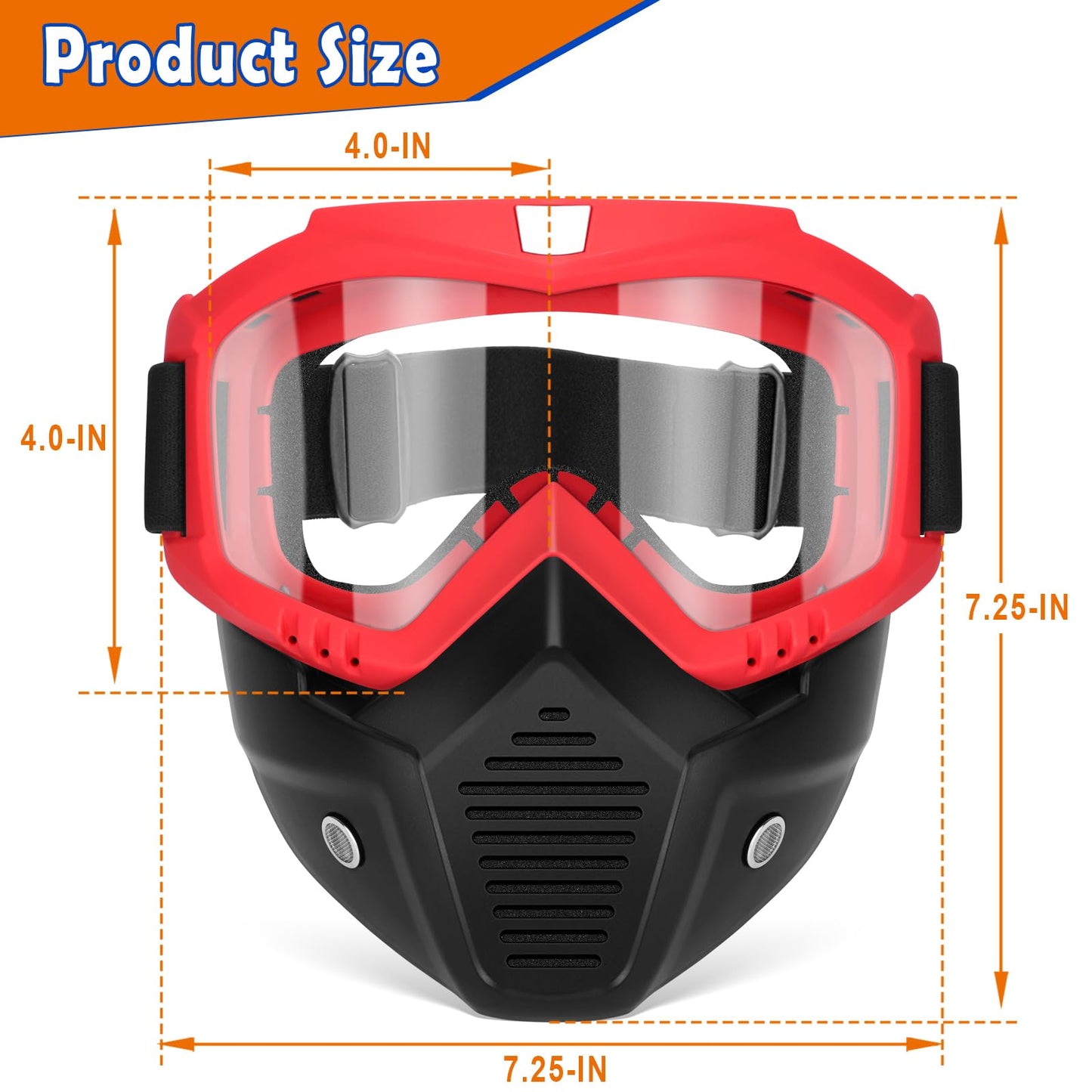 POKONBOY 4 Pack Detachable Masks with Goggles – Nerf Rival Compatible
