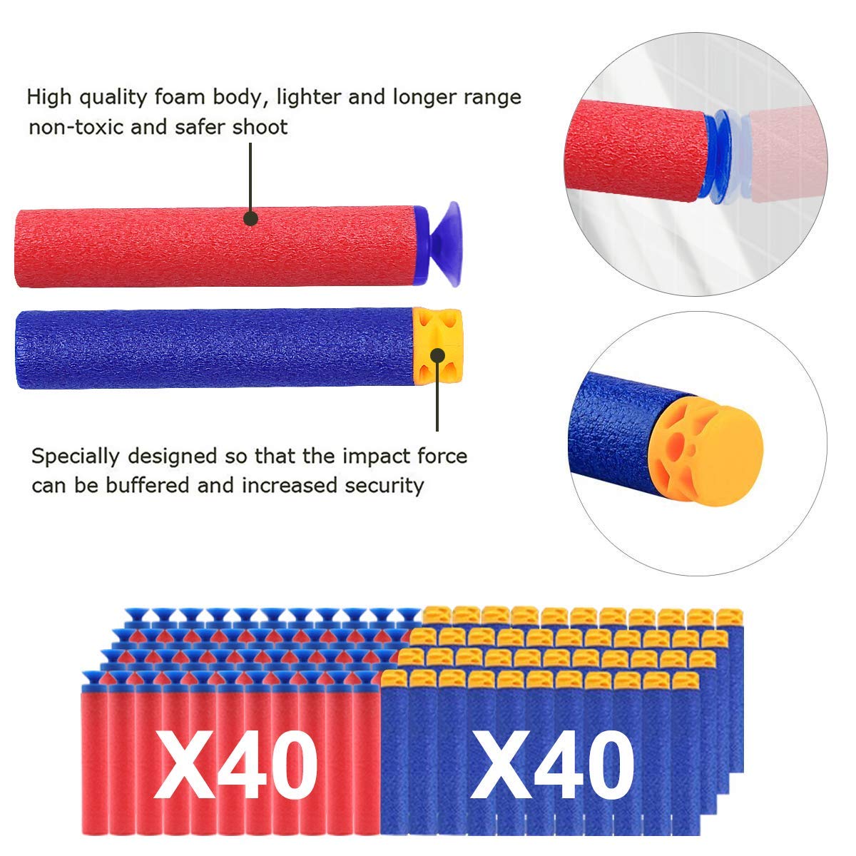 POKONBOY 4 Pack Blaster Guns with 80 Foam Darts – Nerf-Style Toys for Kids 6+