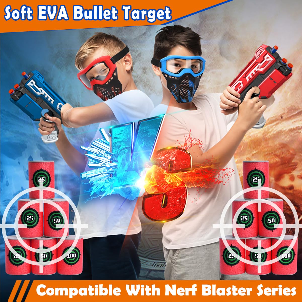 POKONBOY Soft Bullet Target – EVA Dart Target Set for Nerf Blasters