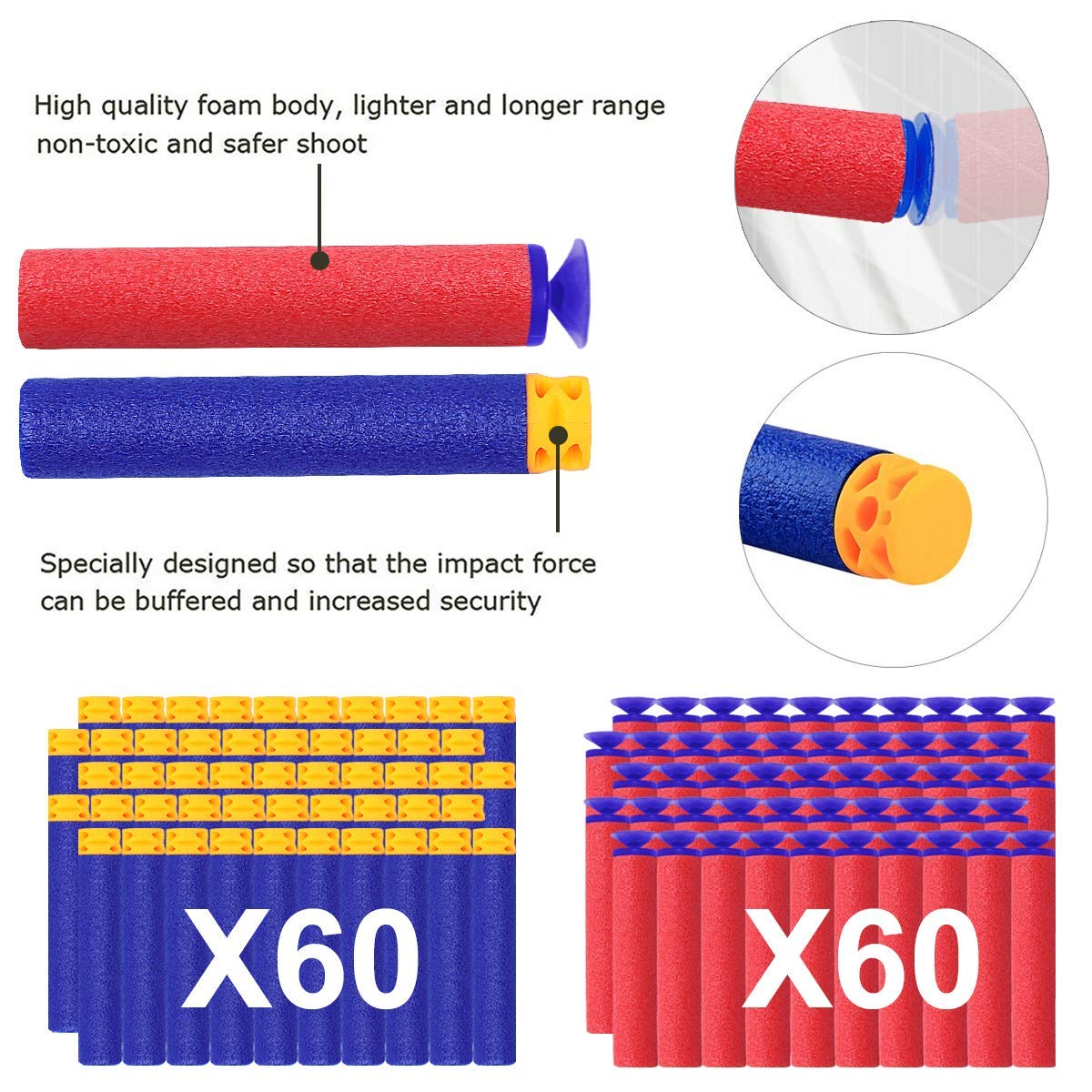 POKONBOY 6 Pack Blaster Guns with 120 Foam Darts – Safe, Durable Toy Guns for Kids