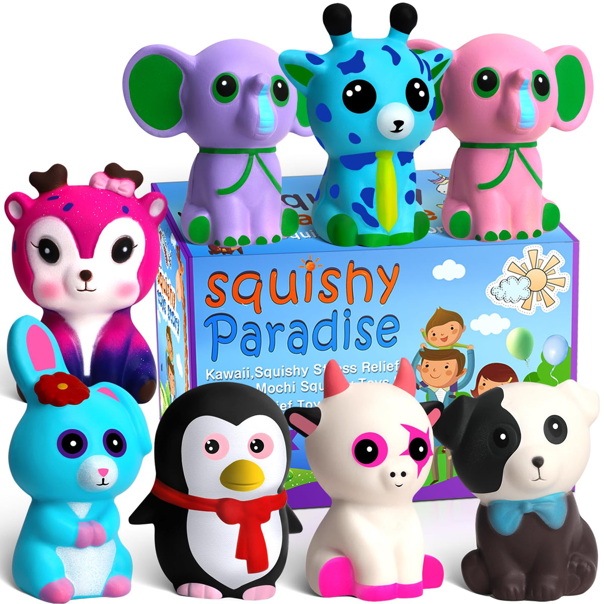 POKONBOY 8-Pack Slow Rising Animal Squishies – Cream-Scented Kawaii Toys