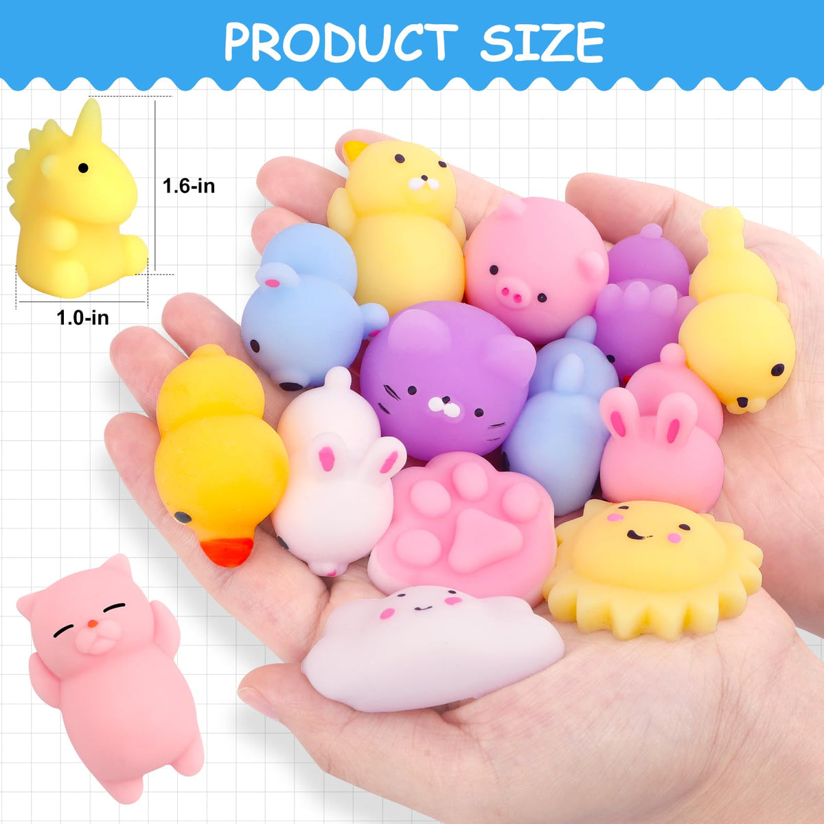 POKONBOY 30 PCS Squishies Mochi Toys – Mini Kawaii Squeeze Stress Relief Animals & Gift Favors