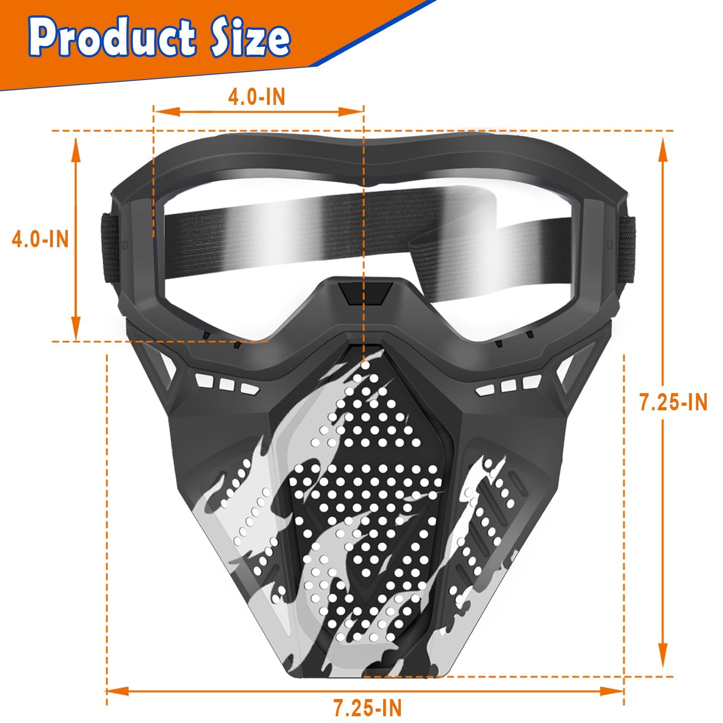 POKONBOY 4 Pack Tactical Mask for Kids — Nerf Compatible Safety Goggles (Ages 8+)