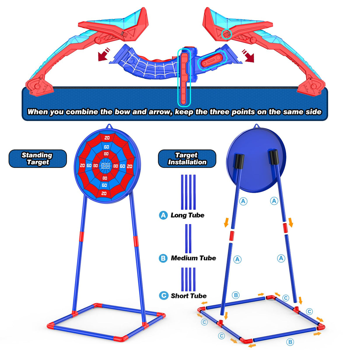 Polkoliye Bow and Arrow Set for Kids | LED Light Up Archery with 7 Suction Cup Arrows, Quiver & Standing Target – Indoor/Outdoor Fun for Ages 4–12