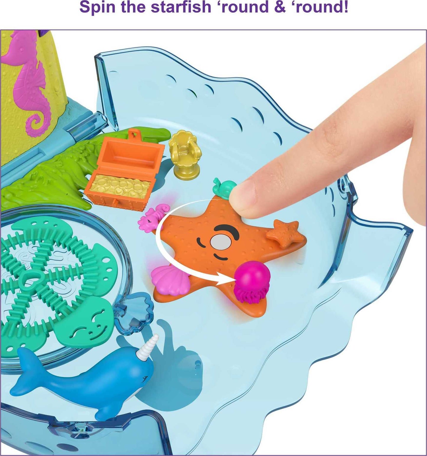 Polly Pocket Bubble Aquarium Playset – Mermaid Doll, 2 Bubble Features & 18 Accessories