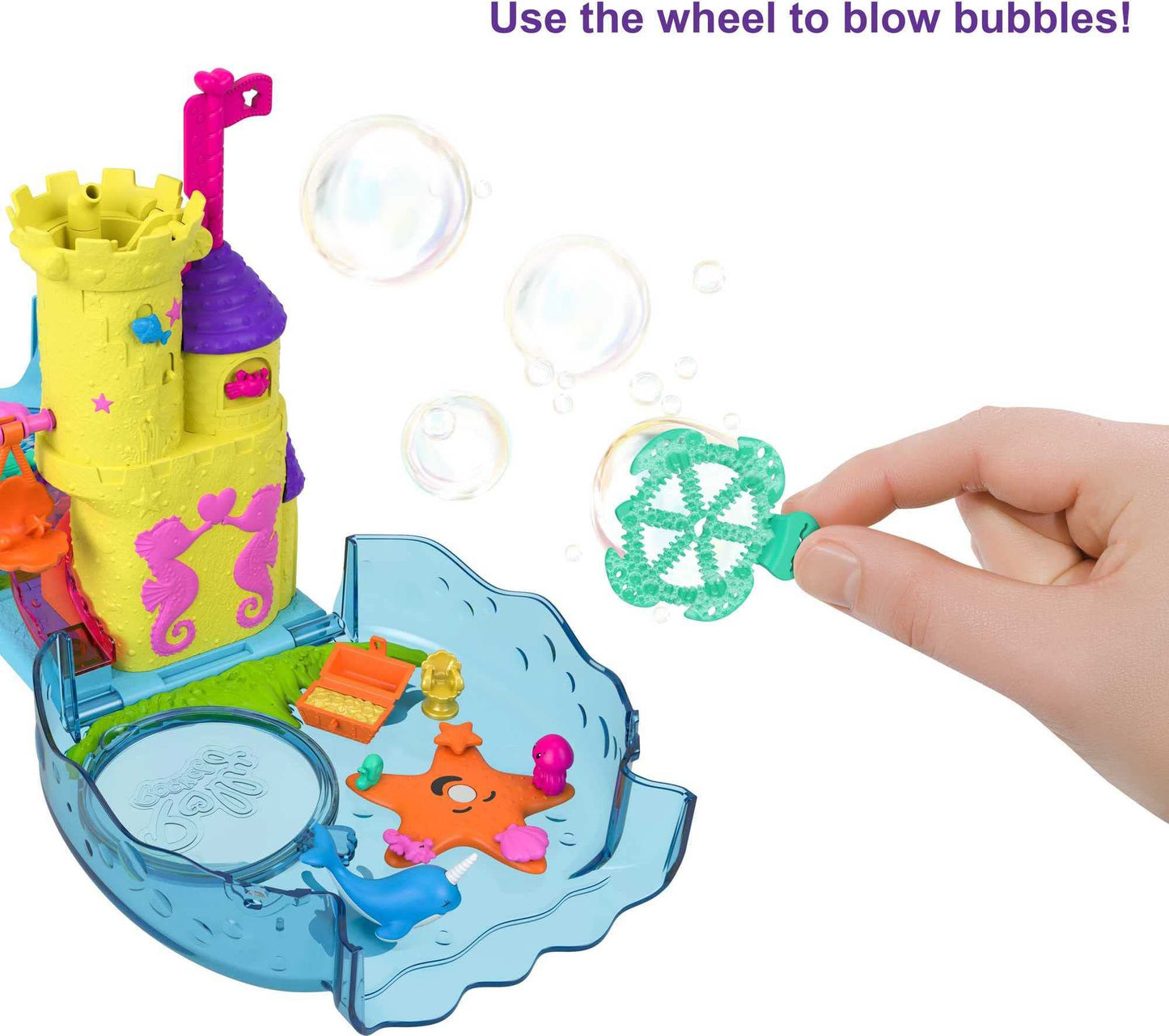 Polly Pocket Bubble Aquarium Playset – Mermaid Doll, 2 Bubble Features & 18 Accessories