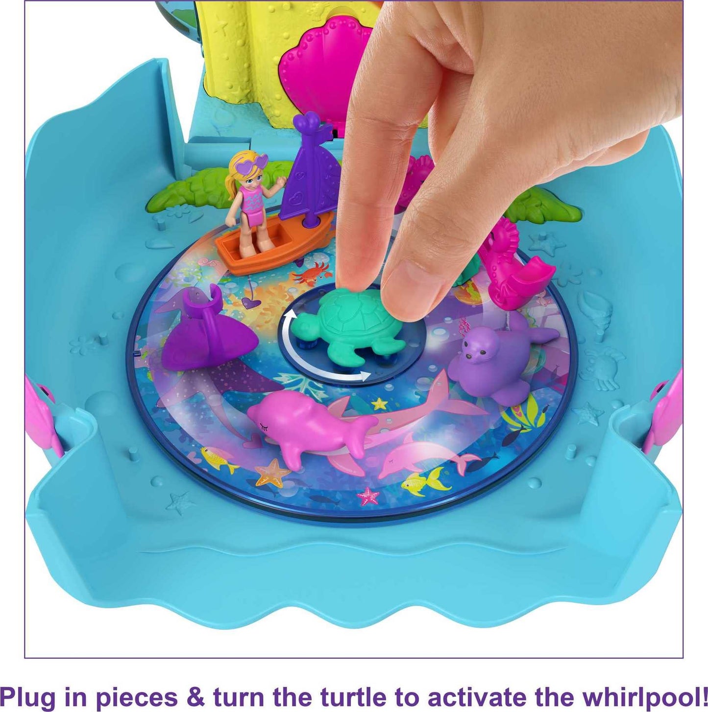 Polly Pocket Bubble Aquarium Playset – Mermaid Doll, 2 Bubble Features & 18 Accessories