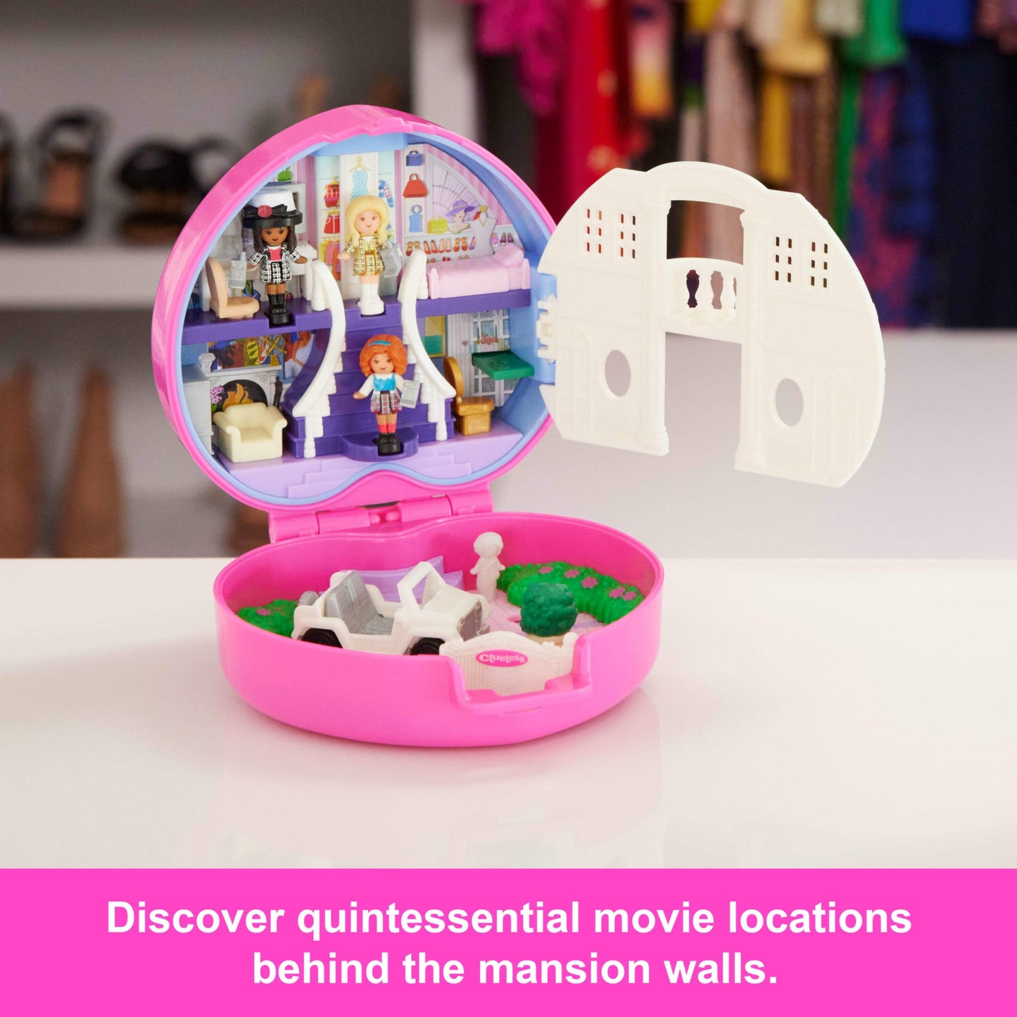 Polly Pocket x Clueless Collector Compact – Cher, Dionne & Tai with 5 Themed Accessories
