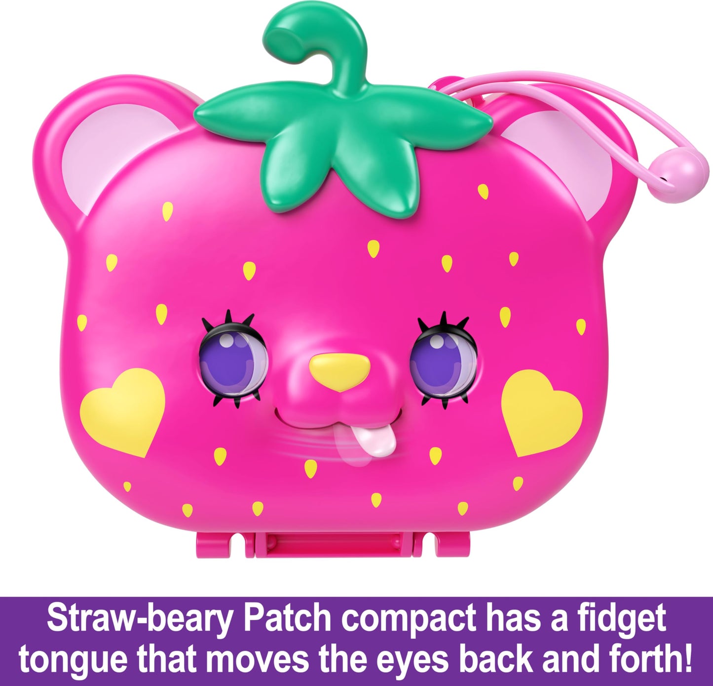 Polly Pocket Straw-Beary Patch Compact | 2 Micro Dolls & 12 Accessories | Travel Toy