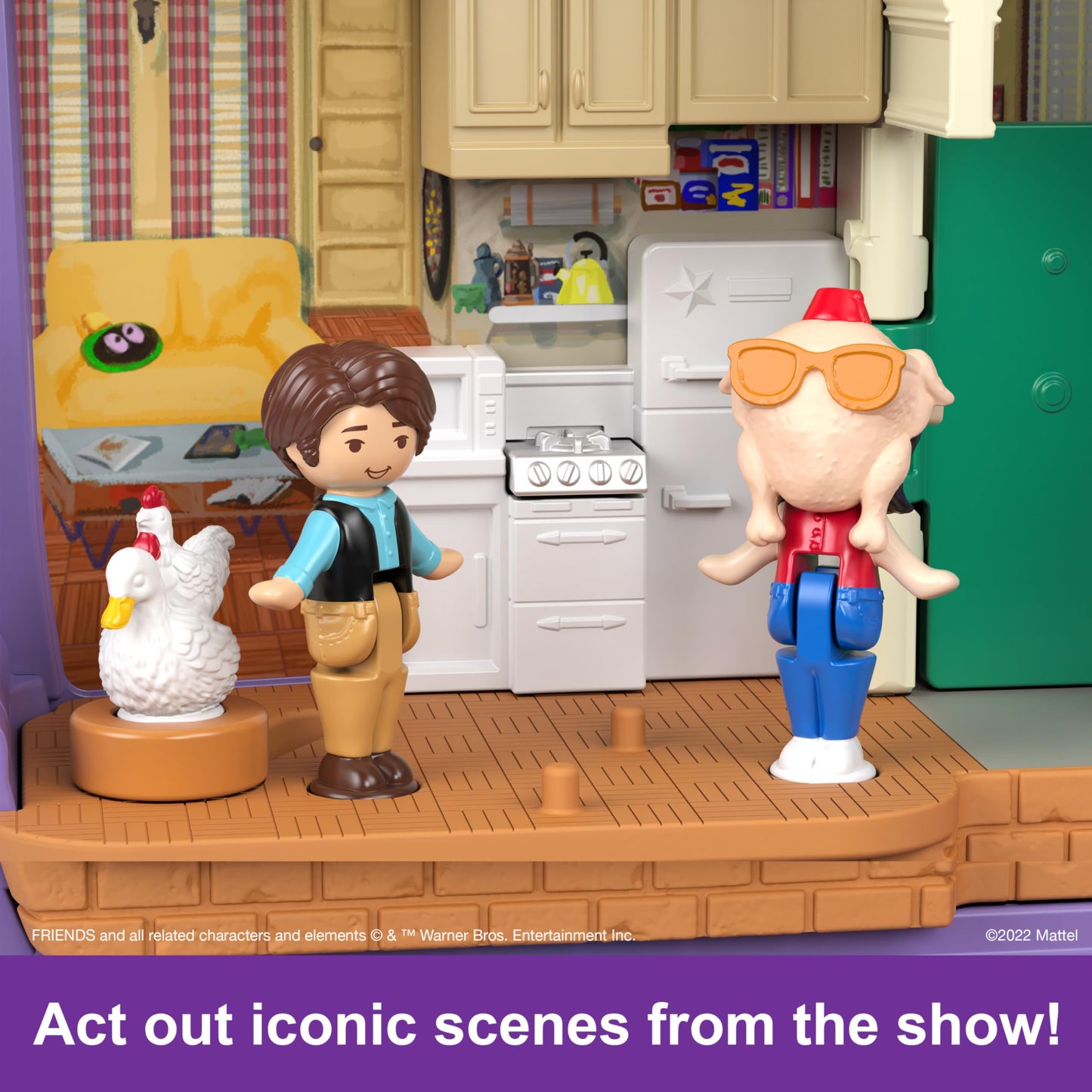 Polly Pocket Friends Compact – Central Perk Set with 6 Dolls & 9 Accessories