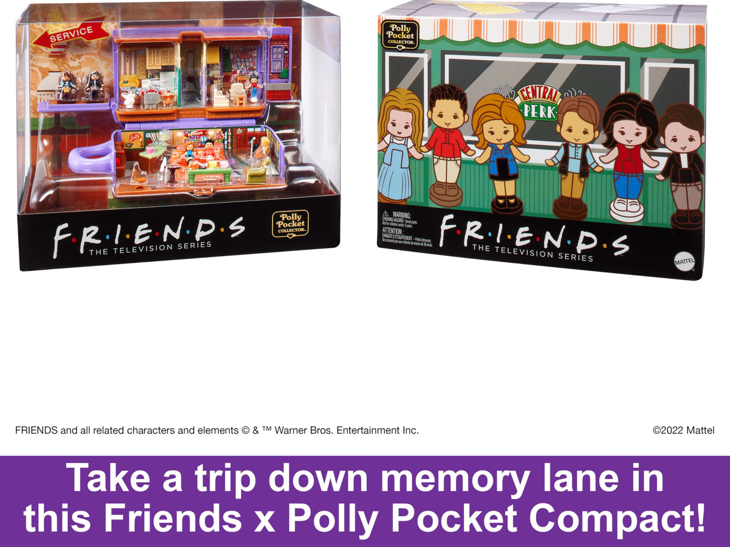 Polly Pocket Friends Compact – Central Perk Set with 6 Dolls & 9 Accessories