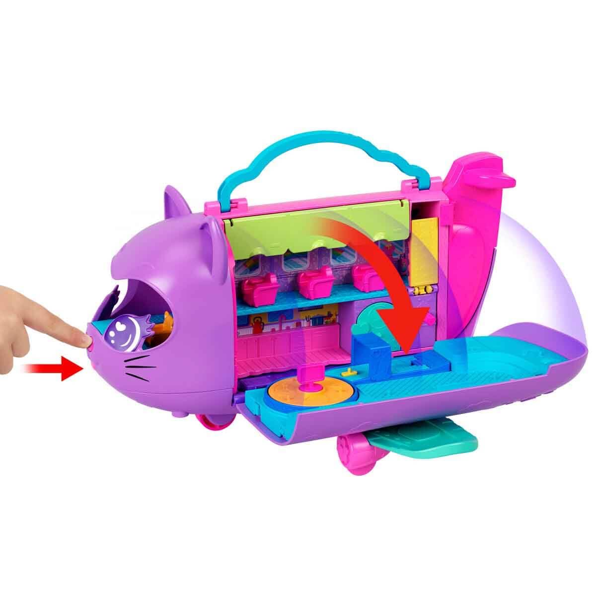 Polly Pocket Kitty Airways Playset – 2 Micro Dolls, Spinning Stage & 19 Accessories | Amazon Exclusive