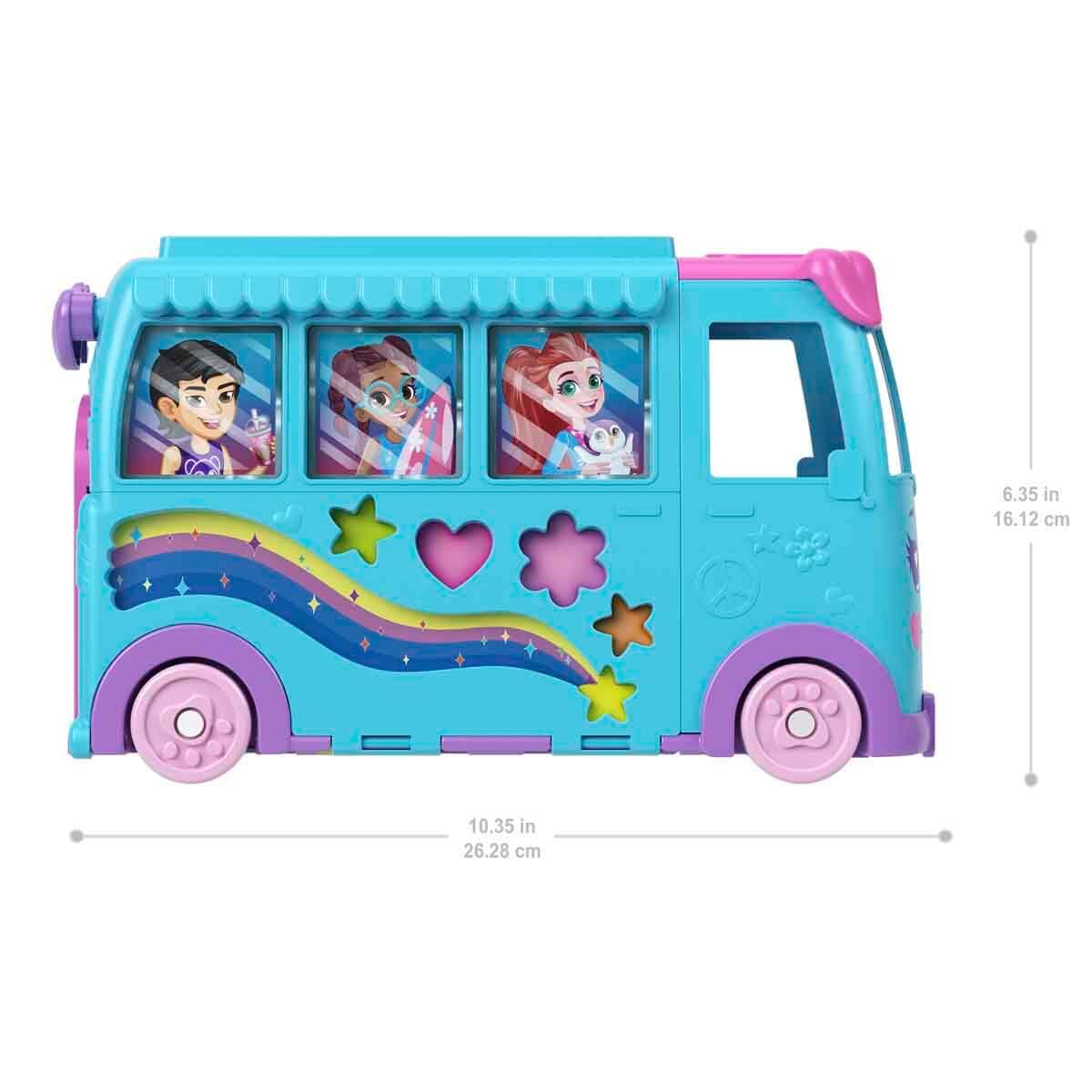 Polly Pocket Pet Mobile Adventure Playset – Micro Dolls, Transforming Camper Van & Pets