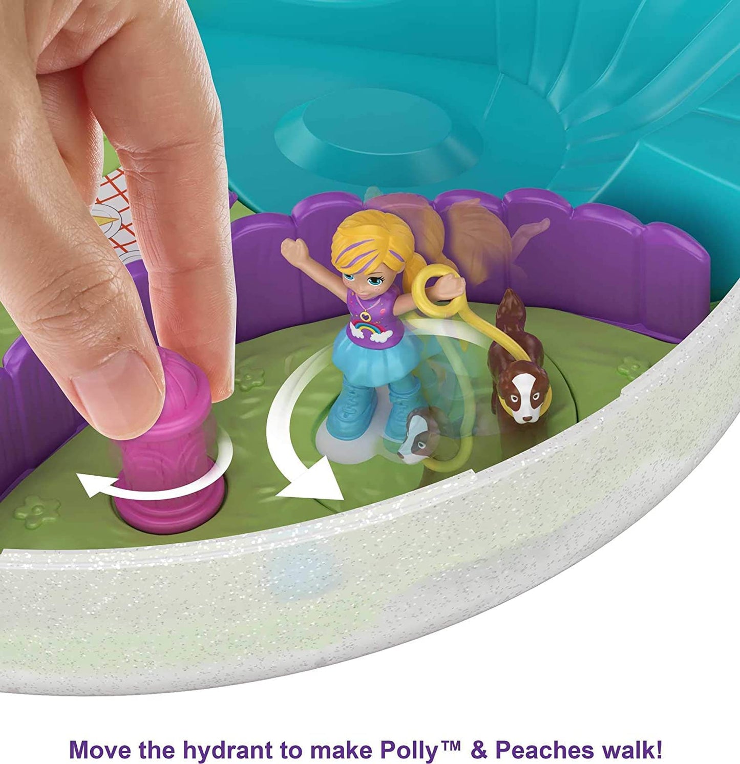 Polly Pocket Rainbow Dream Wearable Purse Compact – 8 Fun Features with Micro Polly & Shani
