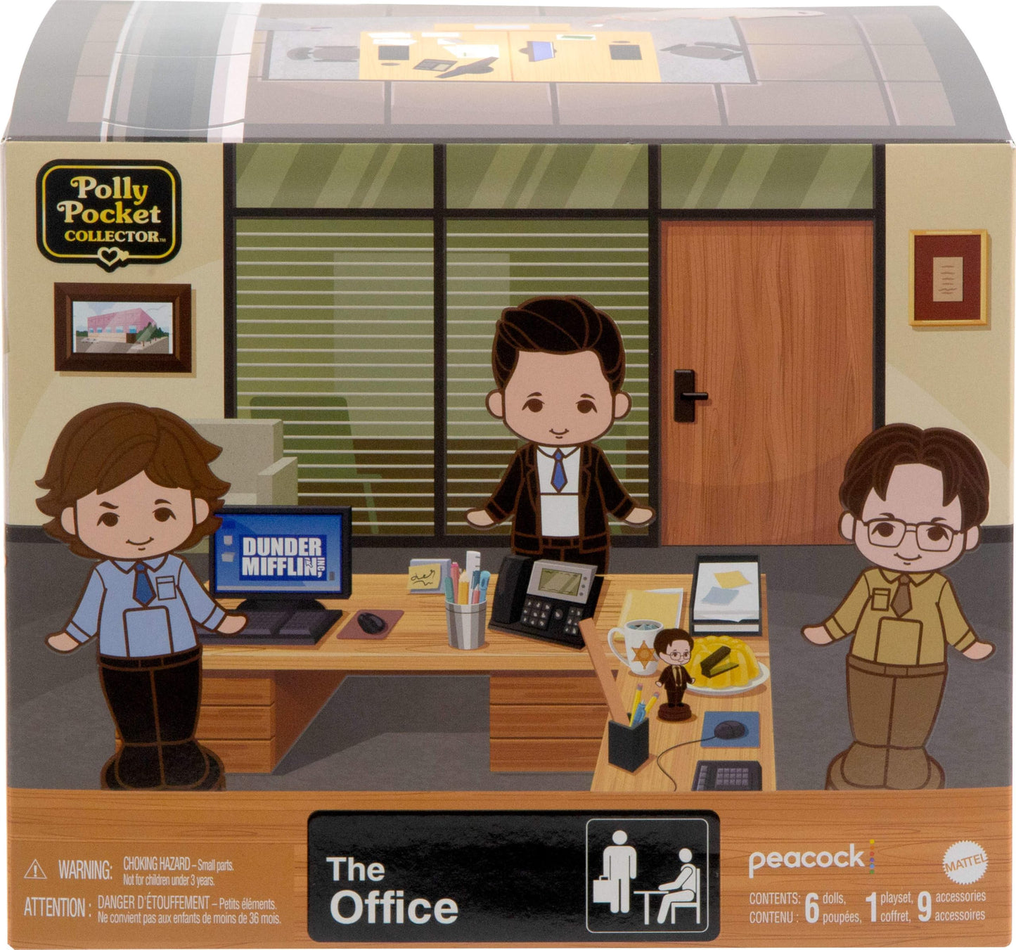 Polly Pocket x The Office Compact Playset: 6 Dolls & 9 Accessories, Coffee Mug Exterior