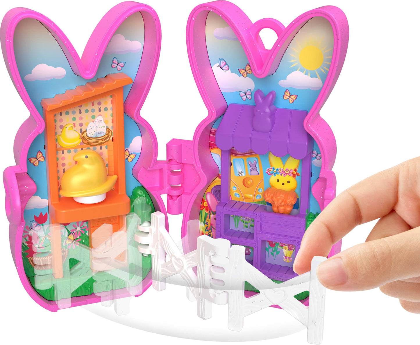 Polly Pocket x Peeps: 6 Micro Dolls & 2 Themed Playsets with 6 Accessories