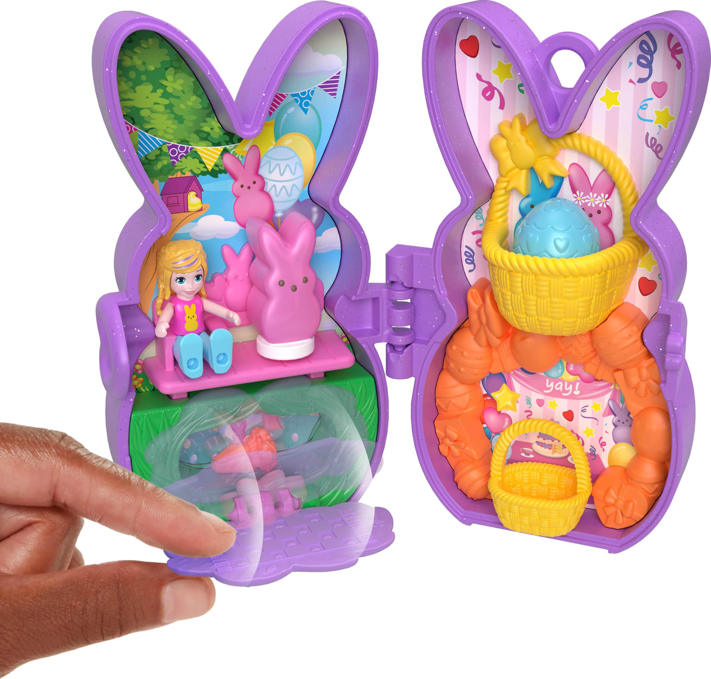 Polly Pocket x Peeps: 6 Micro Dolls & 2 Themed Playsets with 6 Accessories