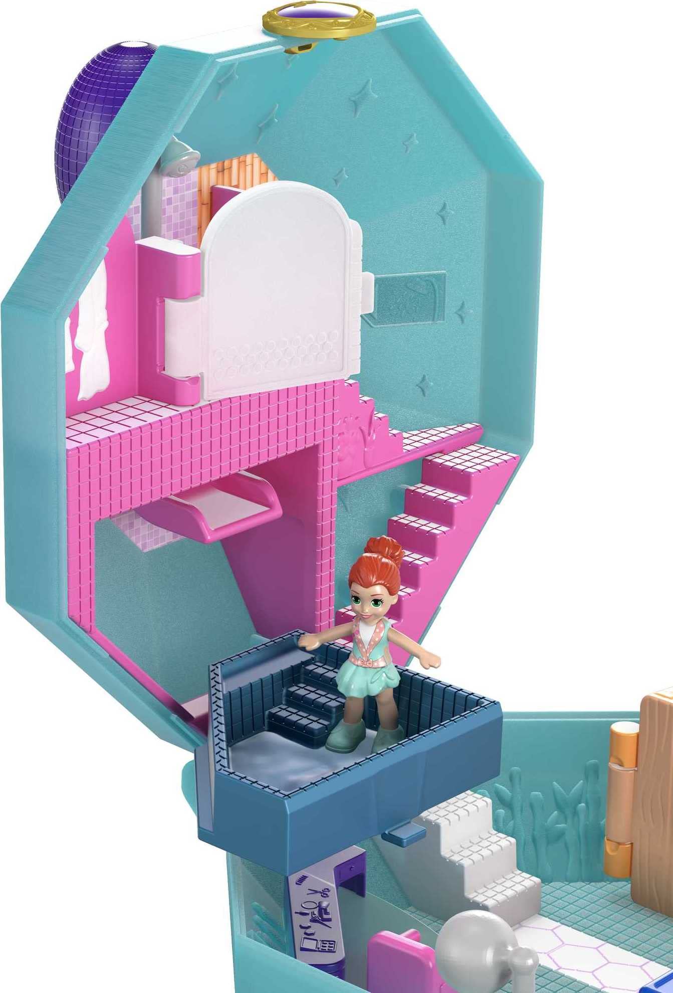 Polly Pocket Pocket World Pamperin' Perfume Spa Playset – 2 Micro Dolls & Golf Cart