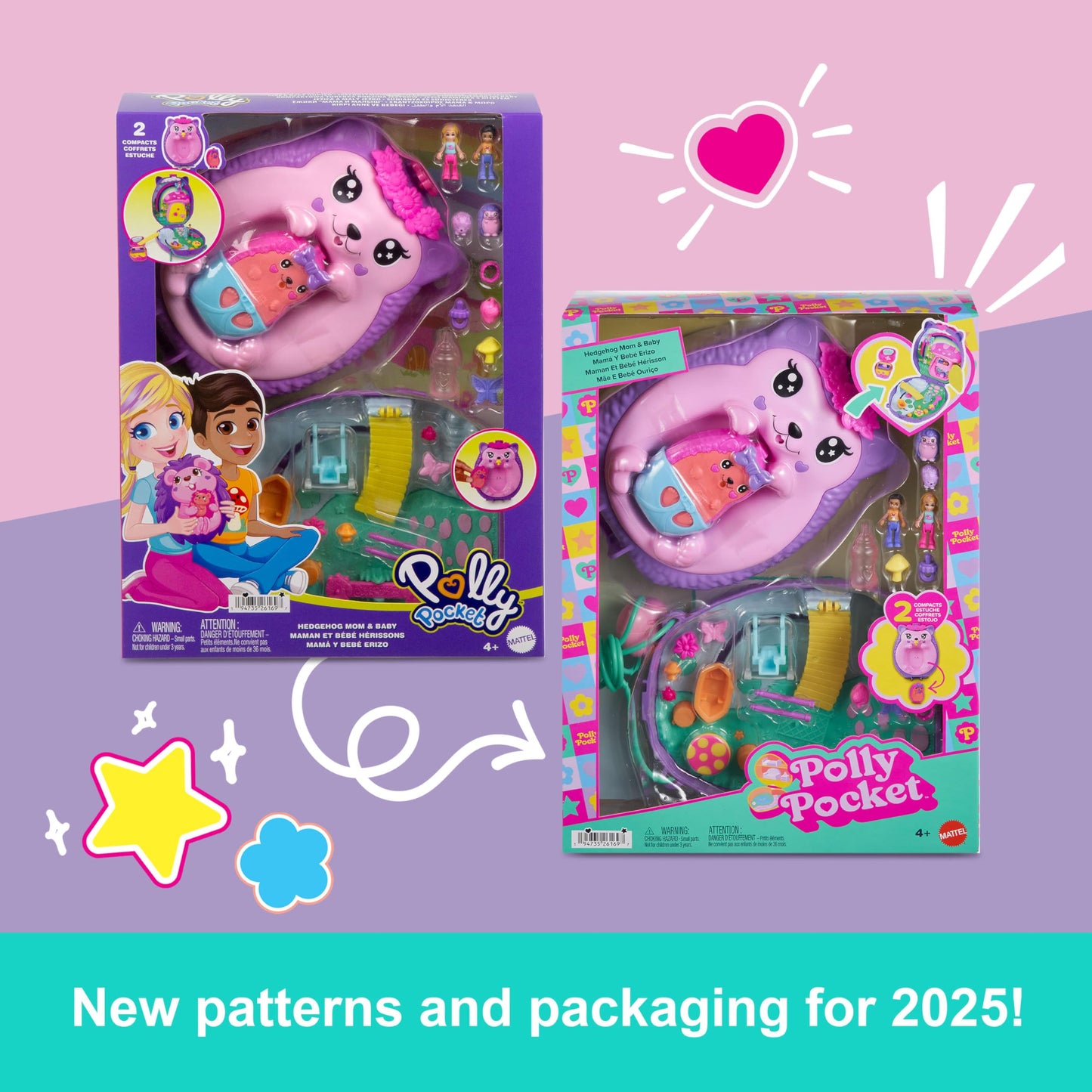 Polly Pocket Hedgehog Purse Playset – 2-in-1 Travel Toy with 2 Micro Dolls & 16 Accessories
