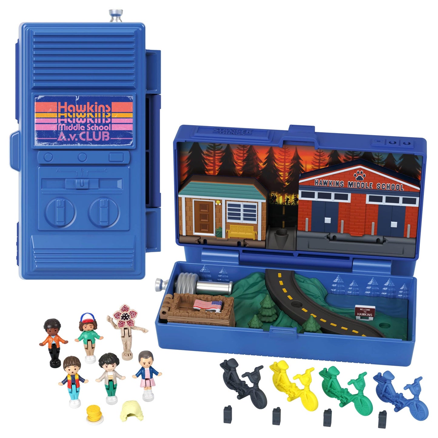 Polly Pocket Stranger Things Collector Playset: 6 Special Edition Dolls & 10 Accessories