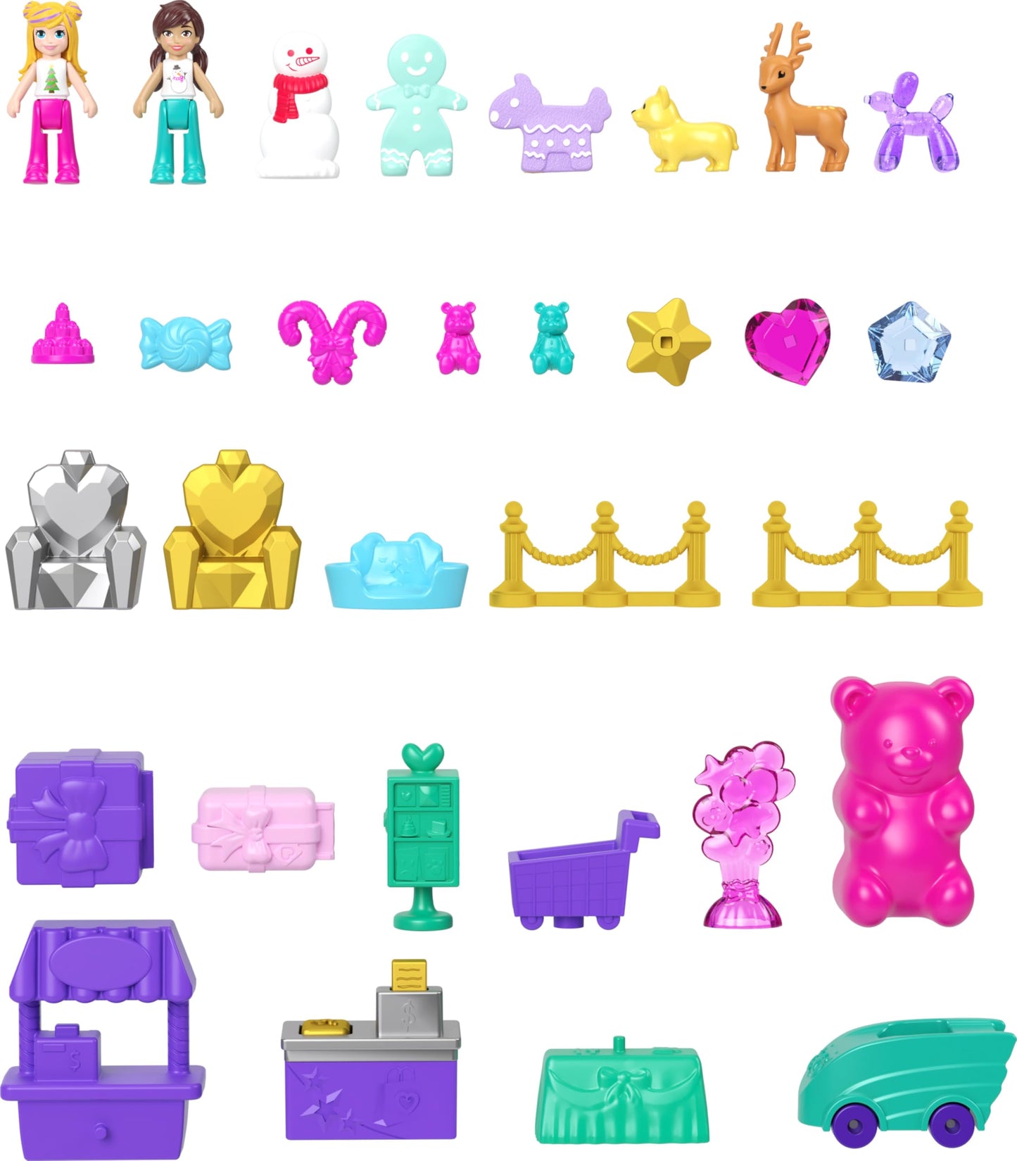 Polly Pocket Advent Calendar: Gingerbread House Playset with 24 Surprises