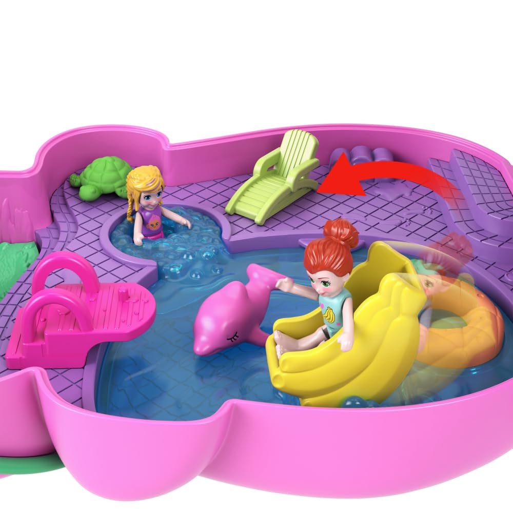 Polly Pocket Momma Monkey & Baby 2-in-1 Purse Playset | Jungle Adventure with 12 Accessories