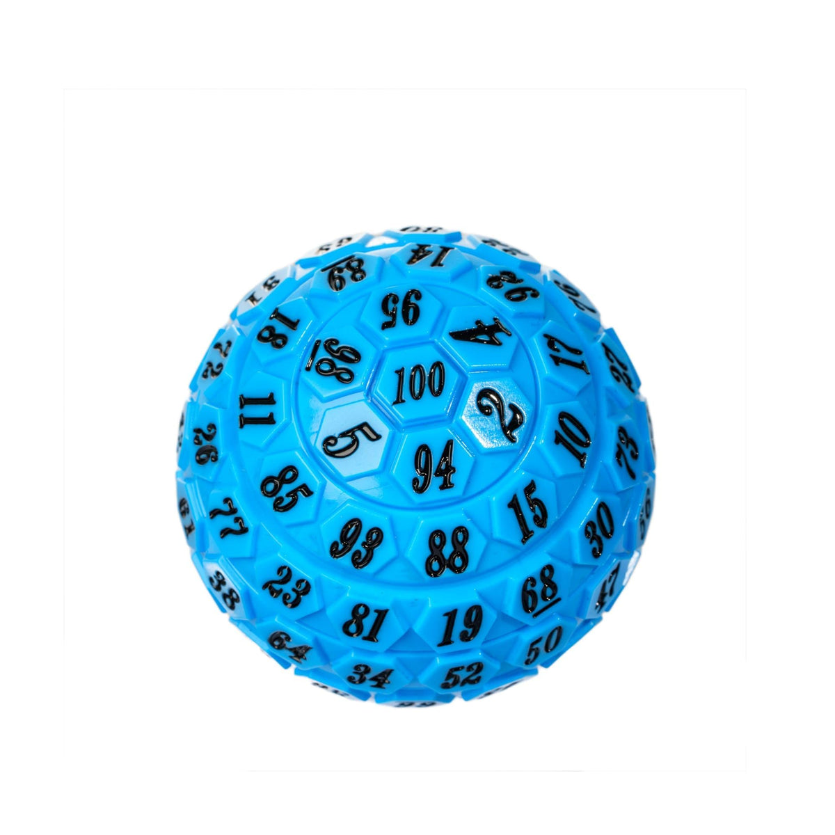 Poludie 100-Sided D100 Dice in Blue with Leather Pouch – 48mm