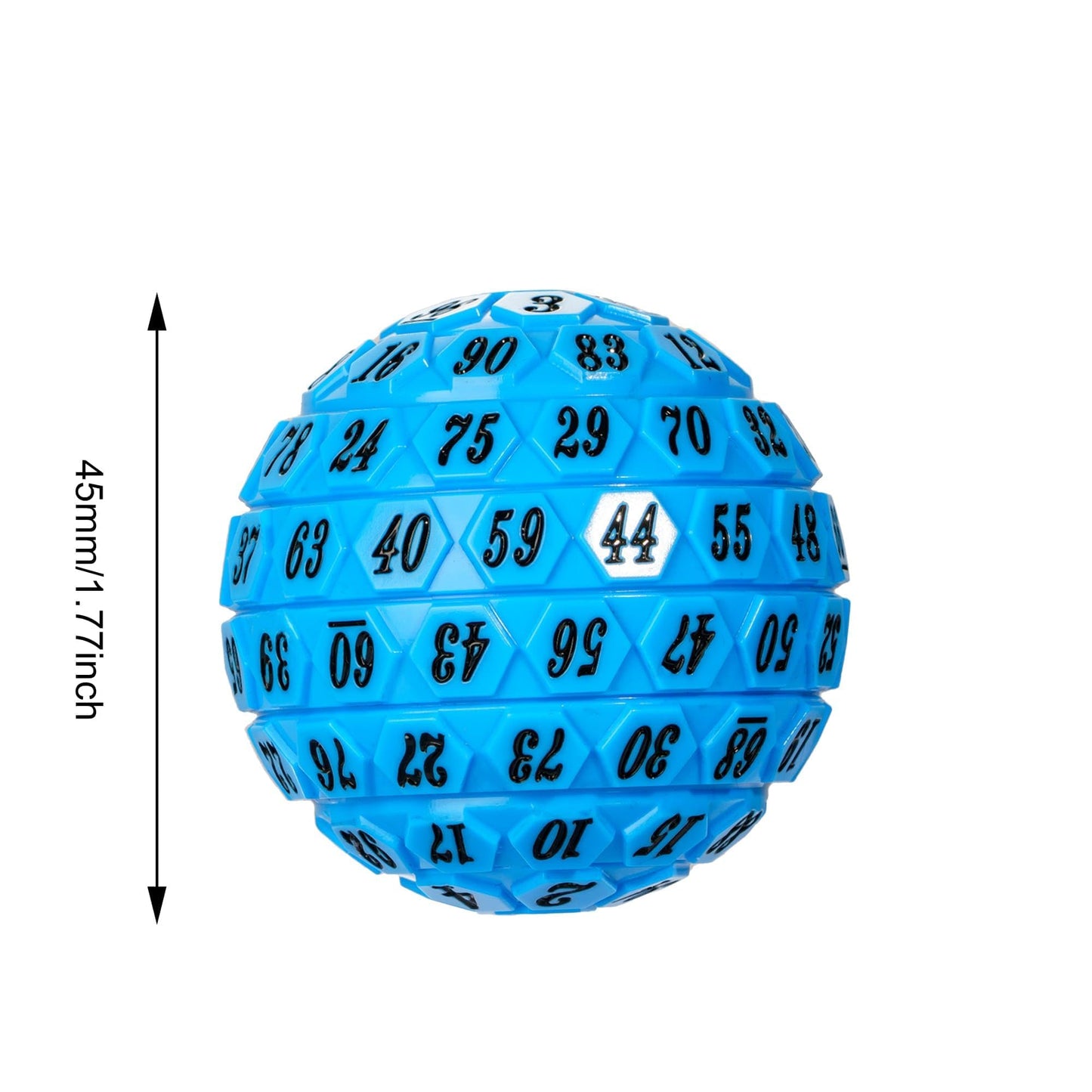 Poludie 100-Sided D100 Dice in Blue with Leather Pouch – 48mm