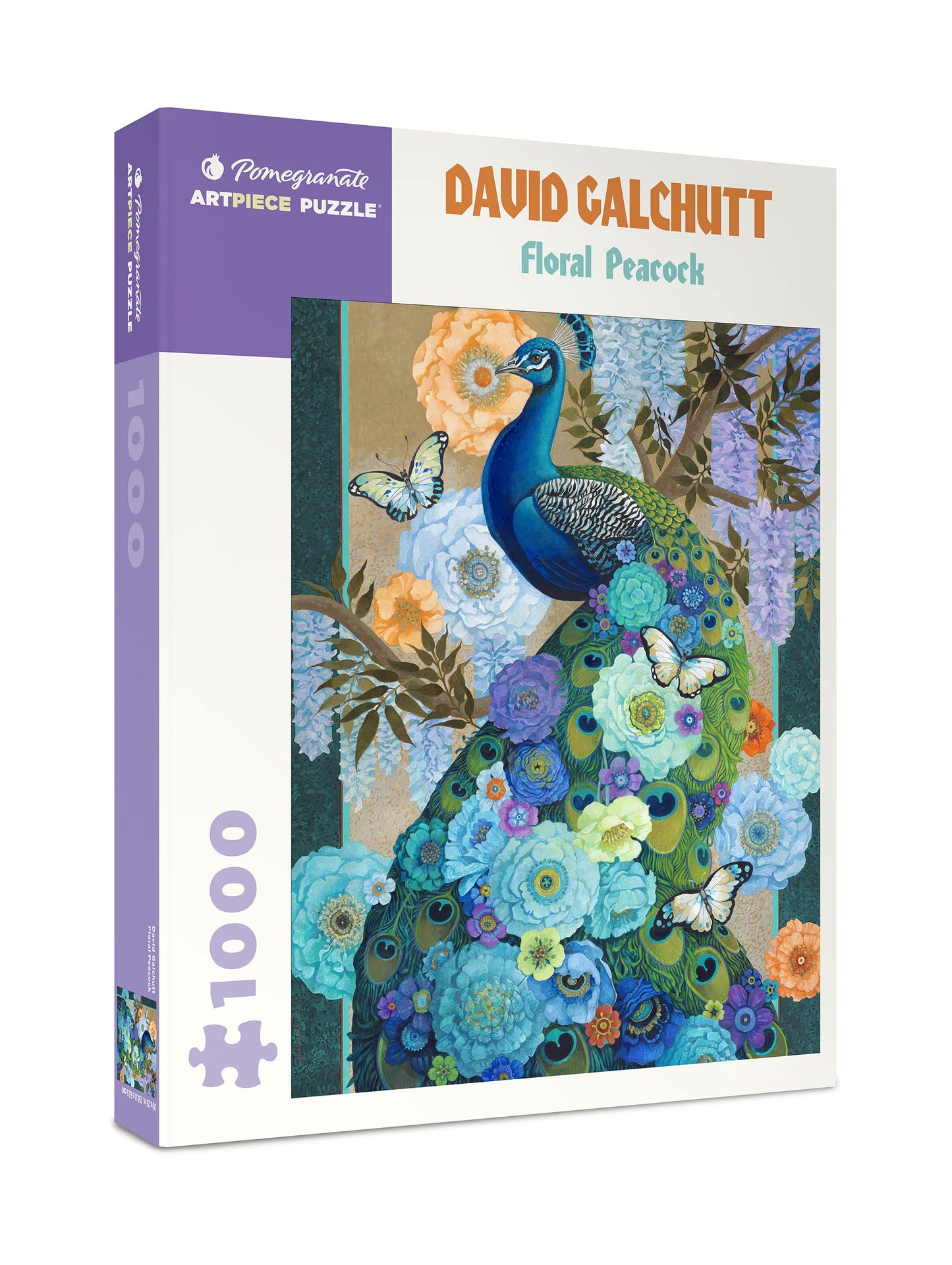 Pomegranate 1000-Piece Jigsaw Puzzle – Floral Peacock by David Galchutt | Snug Fit & Matte Finish