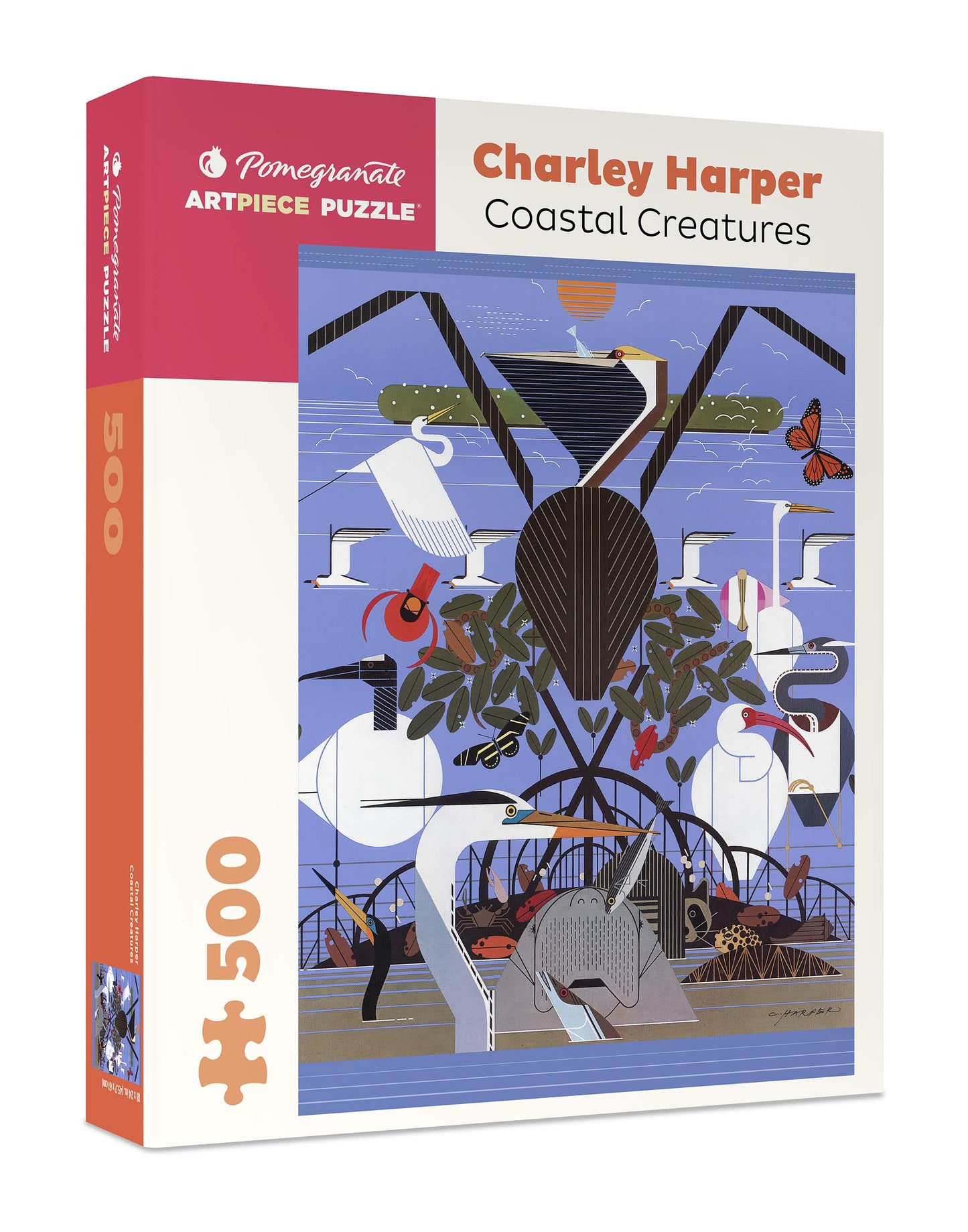Pomegranate Charley Harper Coastal Creatures 500-Piece Jigsaw Puzzle for Adults
