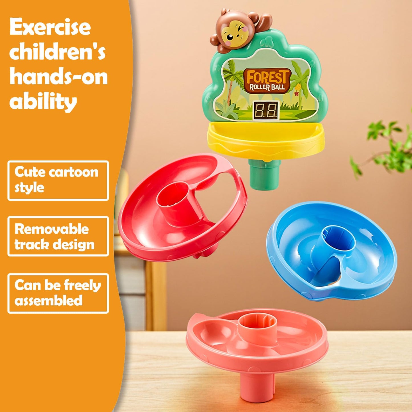 Ponilyer Children's Pitching Toys - Hammer Hitting, Shooting, Track & Count for Toddlers 1-5