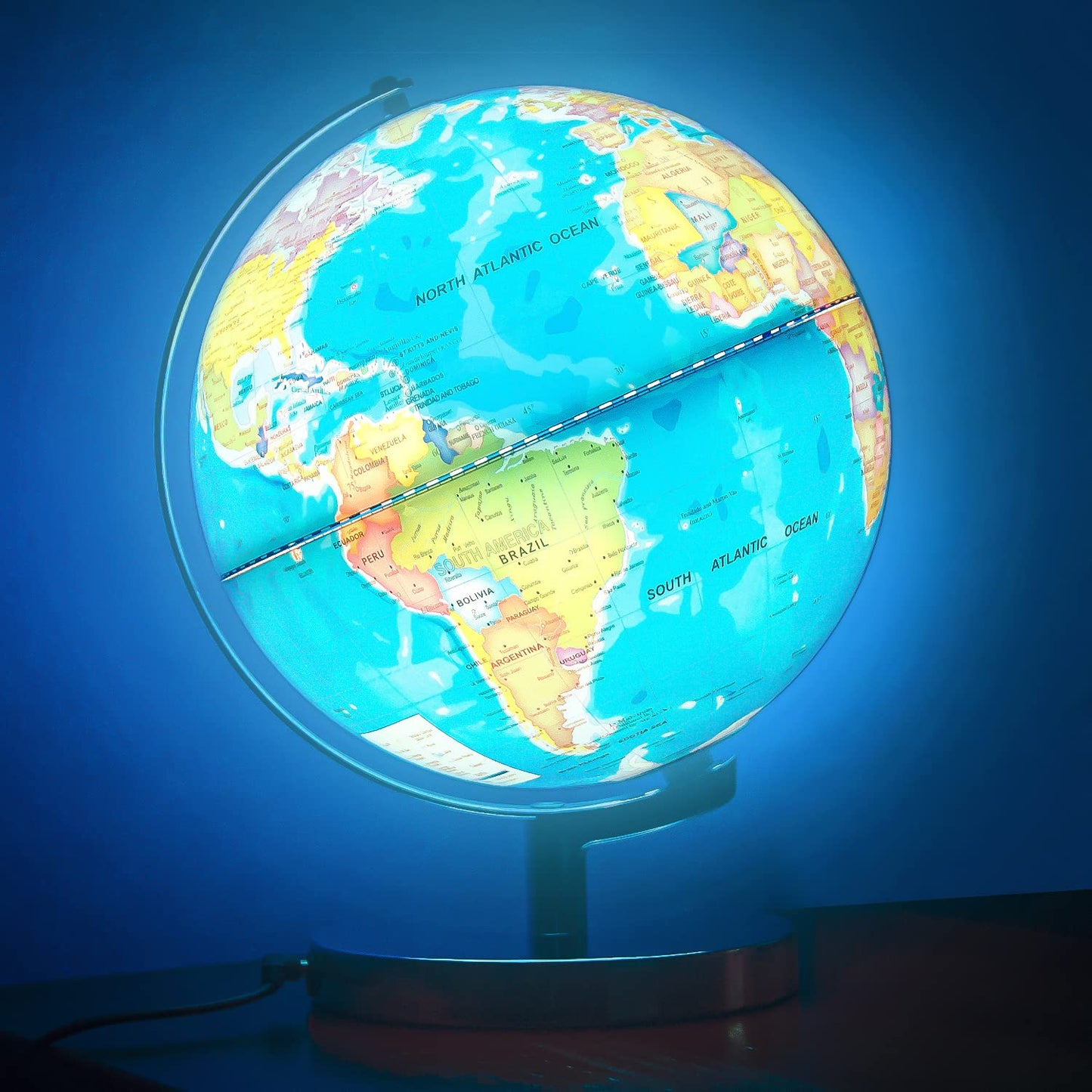 POOCCI 6in1 Illuminated World Globe – Day & Night Learning for All Ages