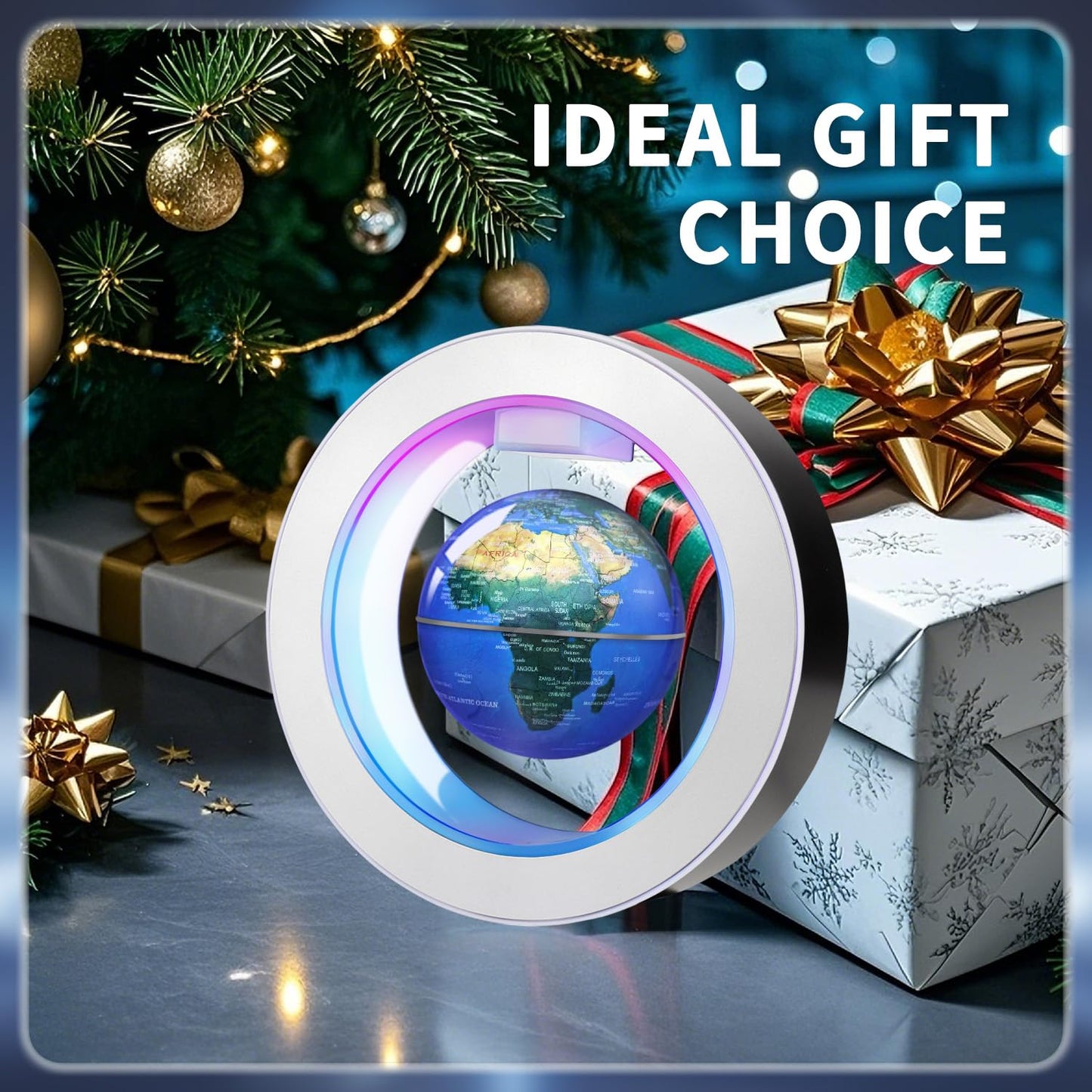 Poojaed Floating Globe O Frame – Magnetic Levitating World Globe for Desk, Office & Home Decor