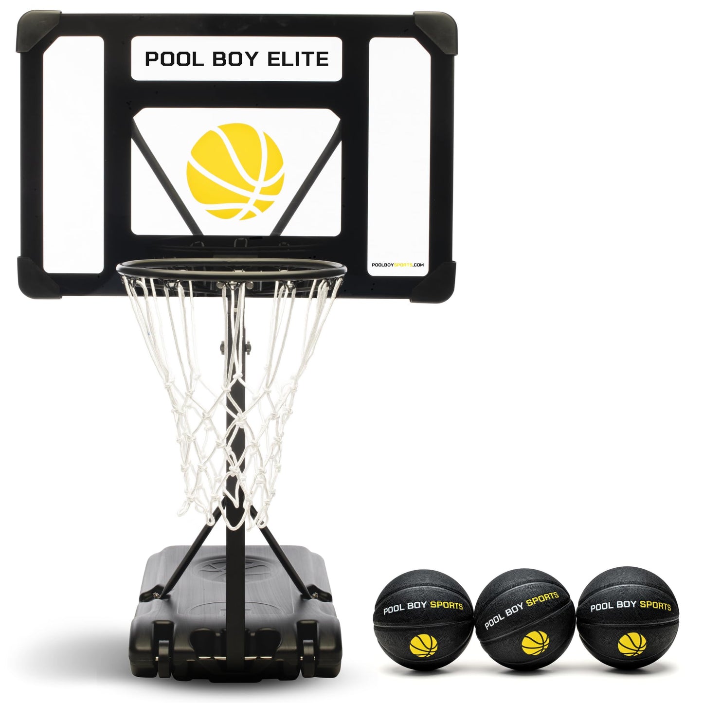 POOL BOY SPORTS Pool Basketball Hoop – All-in-One Set with 3 Balls, Pump & Tools