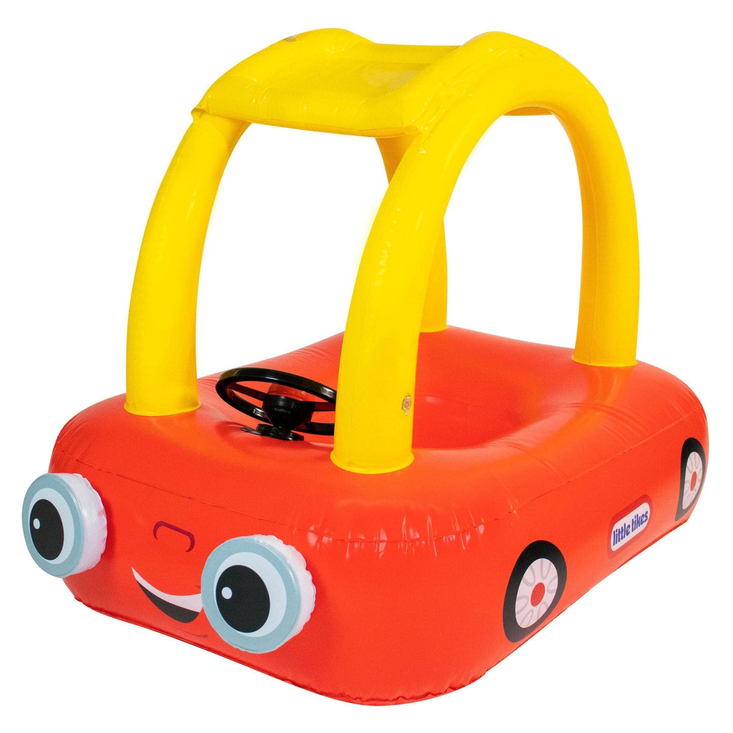 PoolCandy x Little Tikes Cozy Coupe Inflatable Pool Float – Licensed Kids Ride-On Toy (Red & Yellow)