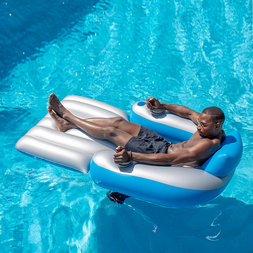 PoolCandy Splash Runner Motorized Pool Lounger – Deluxe 9V In-Pool Lounger