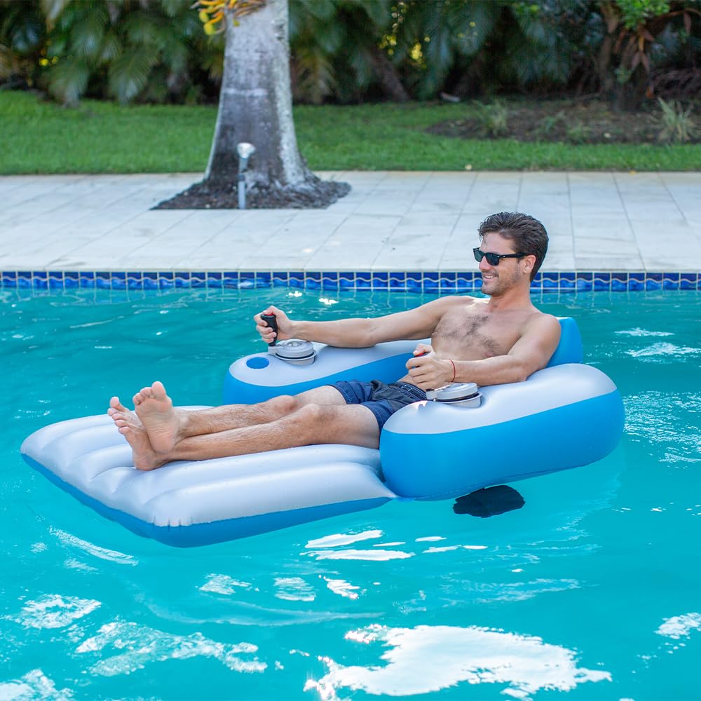 PoolCandy Splash Runner Motorized Pool Lounger – Deluxe 9V In-Pool Lounger