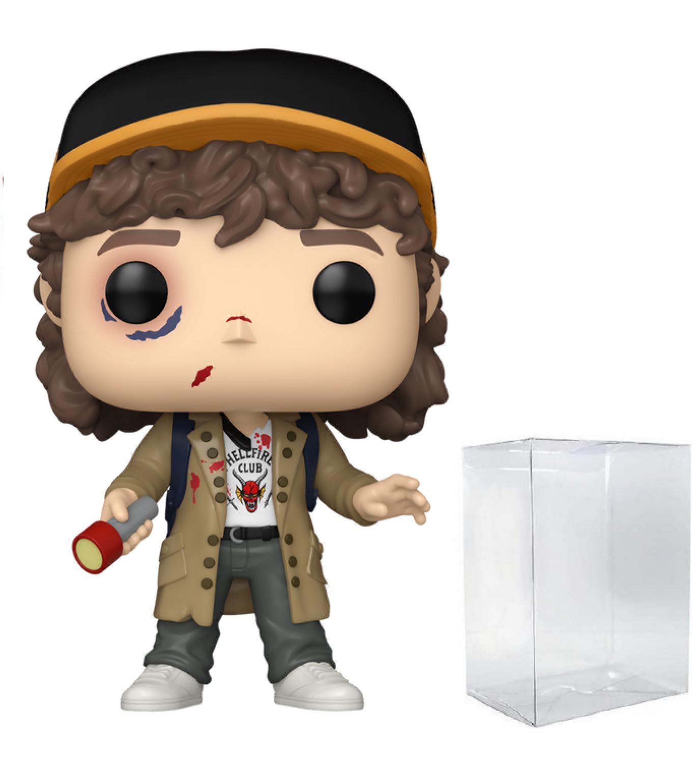 POP TV Dustin Henderson Battle Damaged Exclusive #1800 Figure – Stranger Things, 3.75-Inch Funko Vinyl with Box Protector