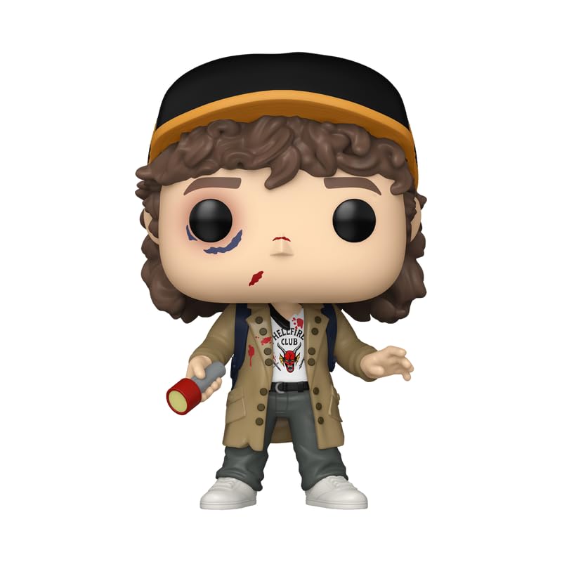 POP TV Dustin Henderson Battle Damaged Exclusive #1800 Figure – Stranger Things, 3.75-Inch Funko Vinyl with Box Protector