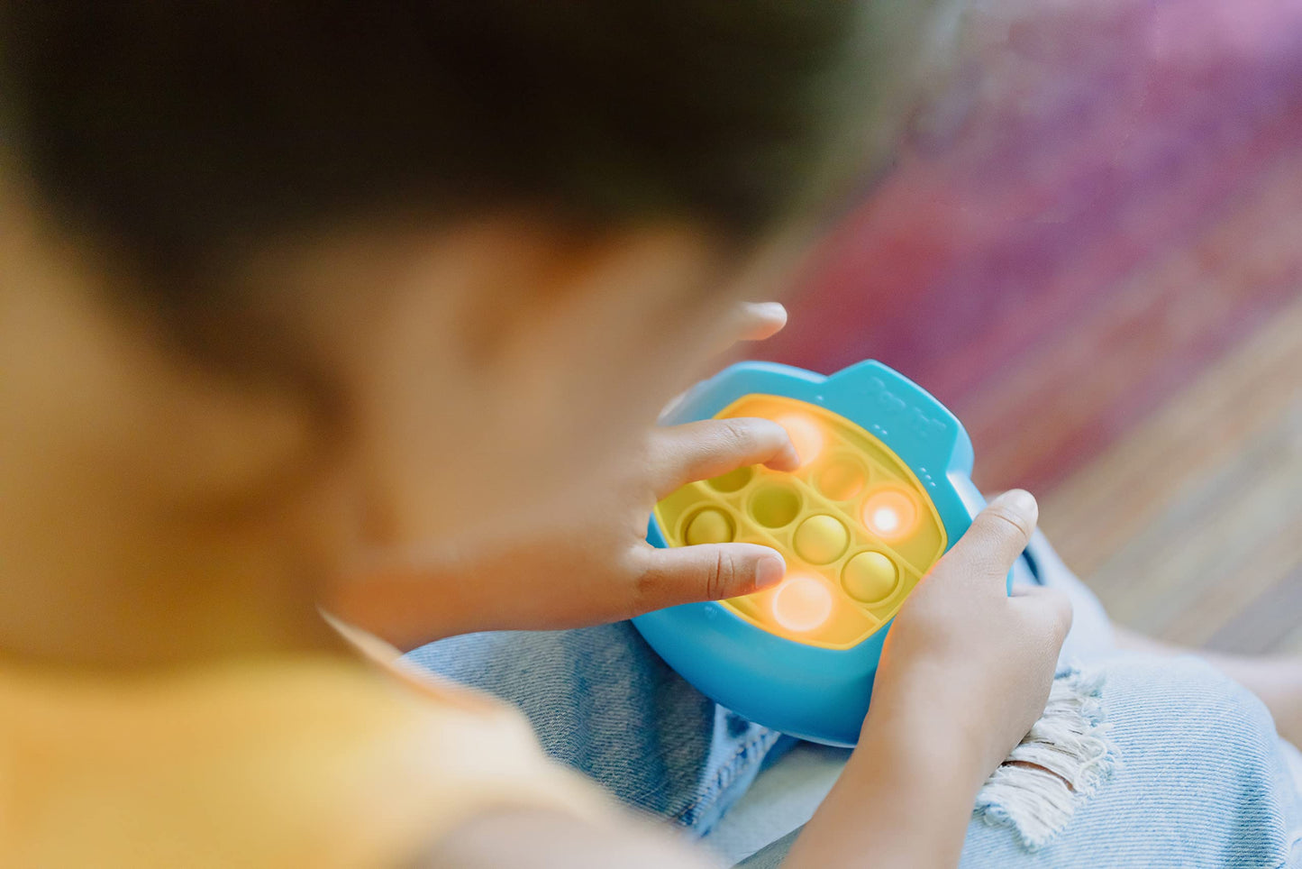Pop It! Pro for Kids - Original Light-Up Bubble Pop Game by Buffalo (Blue & Yellow)