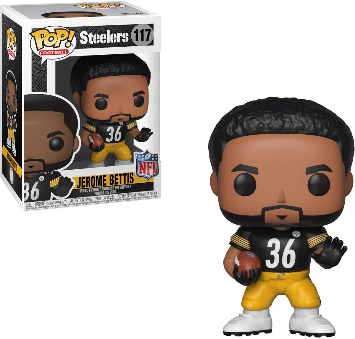 POP Football Legends Jerome Bettis Funko Vinyl Figure – 3.75 in, Includes Box Protector