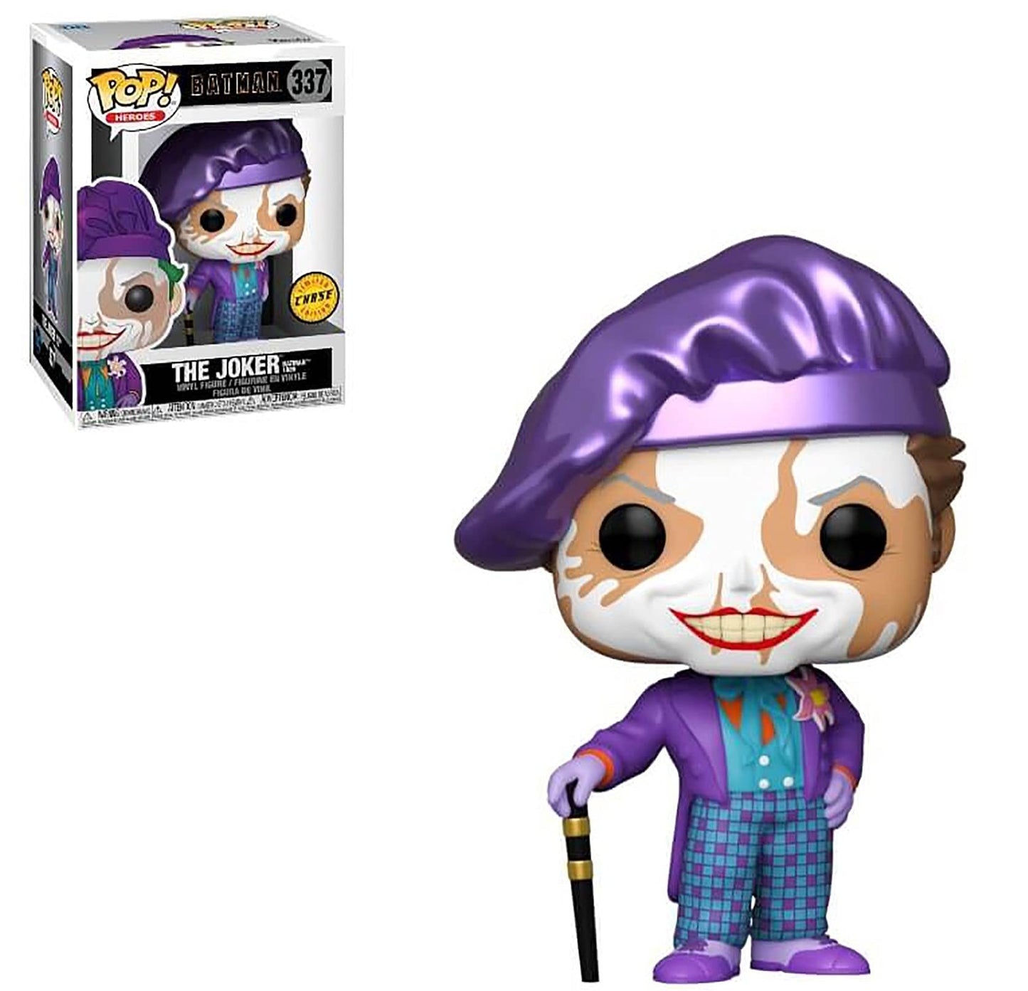 POP DC Heroes Joker 1989 Edition Chase – Funko Vinyl Figure with Box Protector | Batman 80th