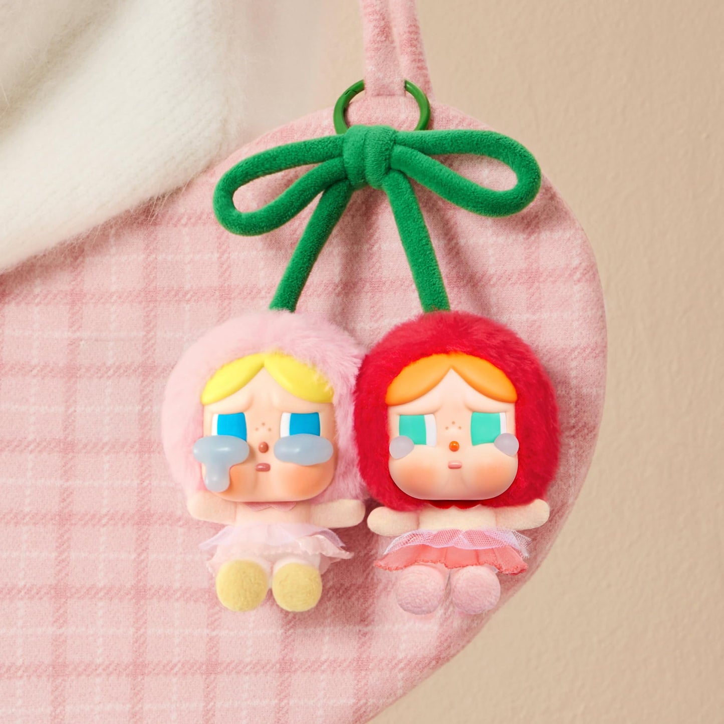 POP MART Crybaby Love You Cherry Much Vinyl Plush Hanging Card – Collectible Desk Decor
