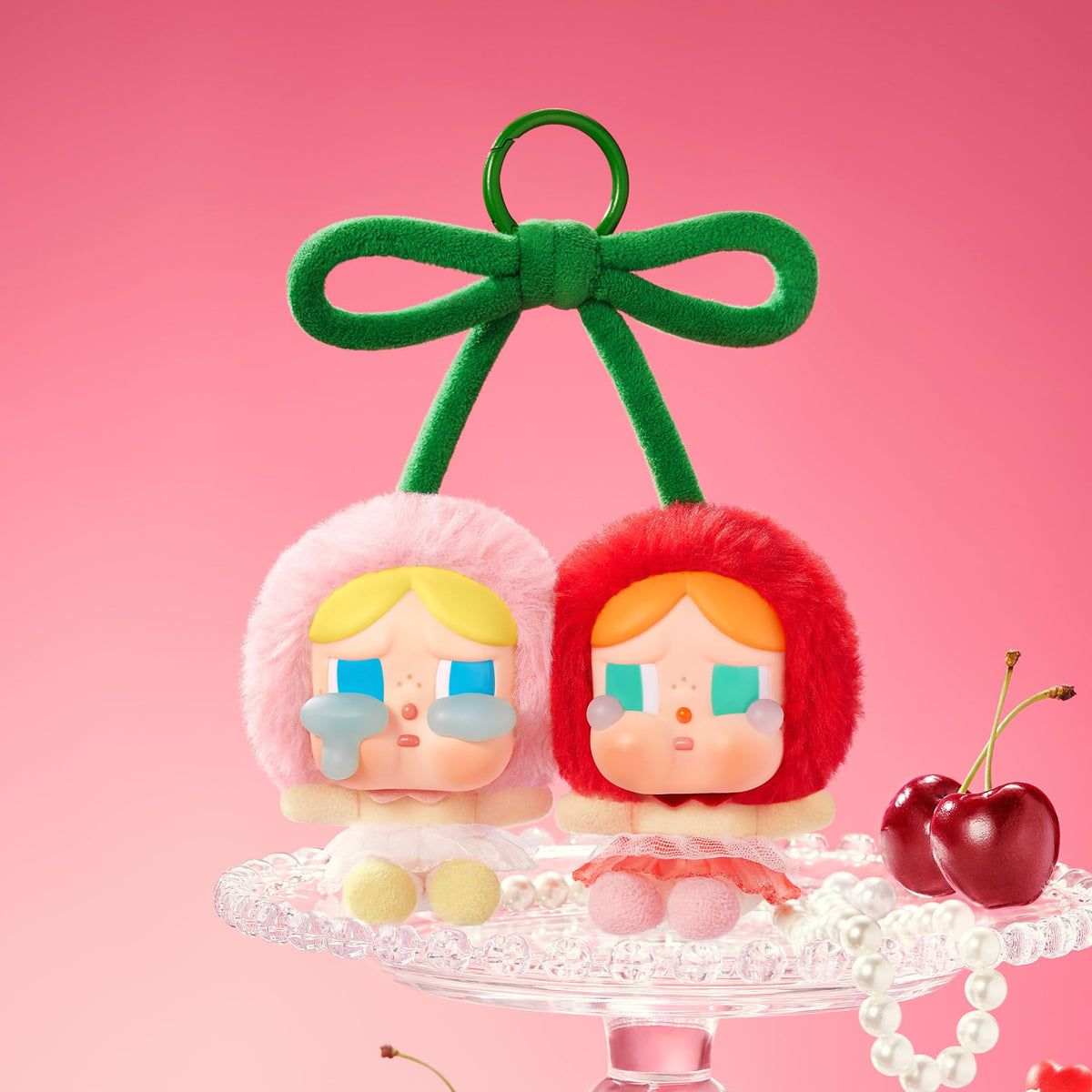 POP MART Crybaby Love You Cherry Much Vinyl Plush Hanging Card – Collectible Desk Decor