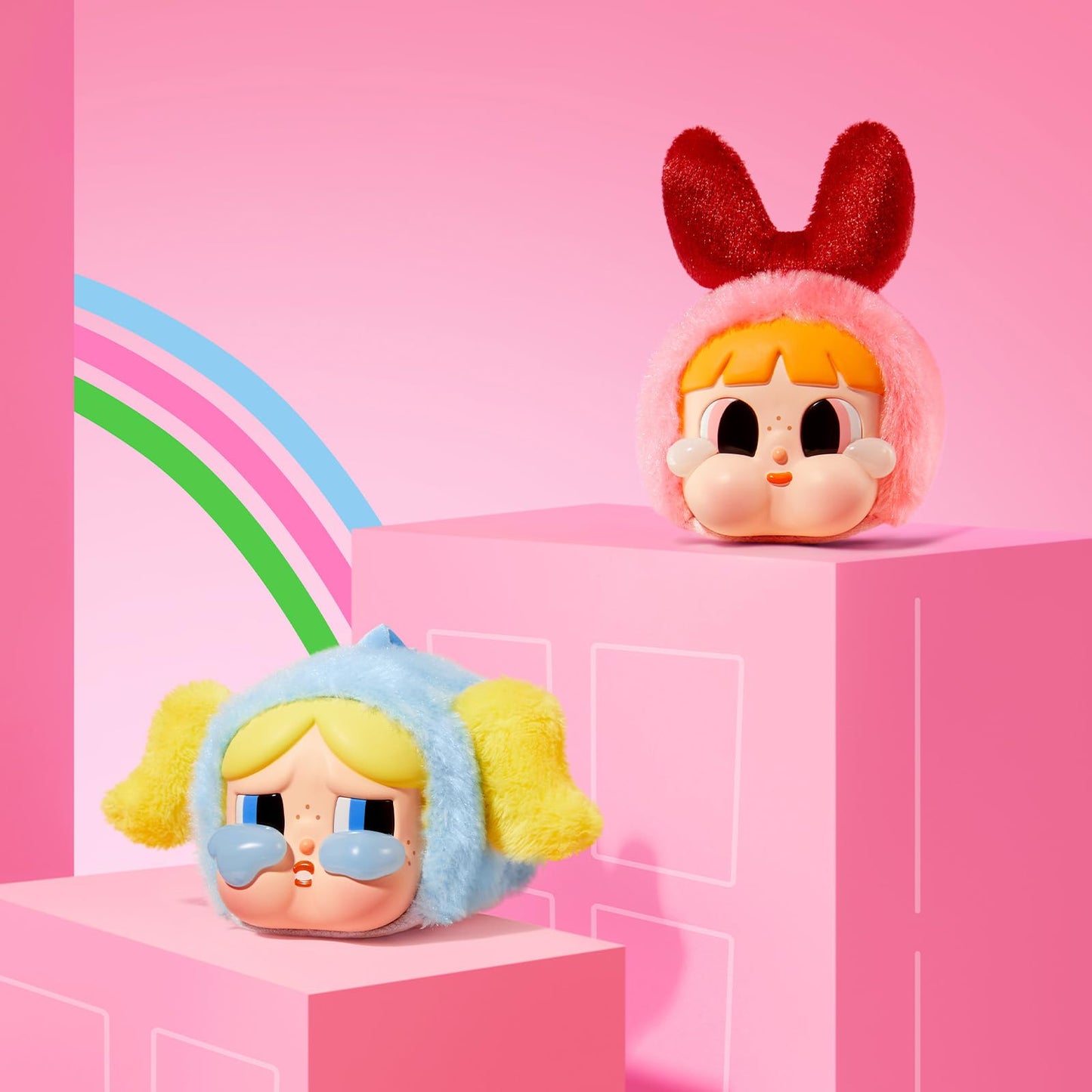 POP MART Crybaby × Powerpuff Girls Plush Blind Box Keychain – Random Vinyl Figures