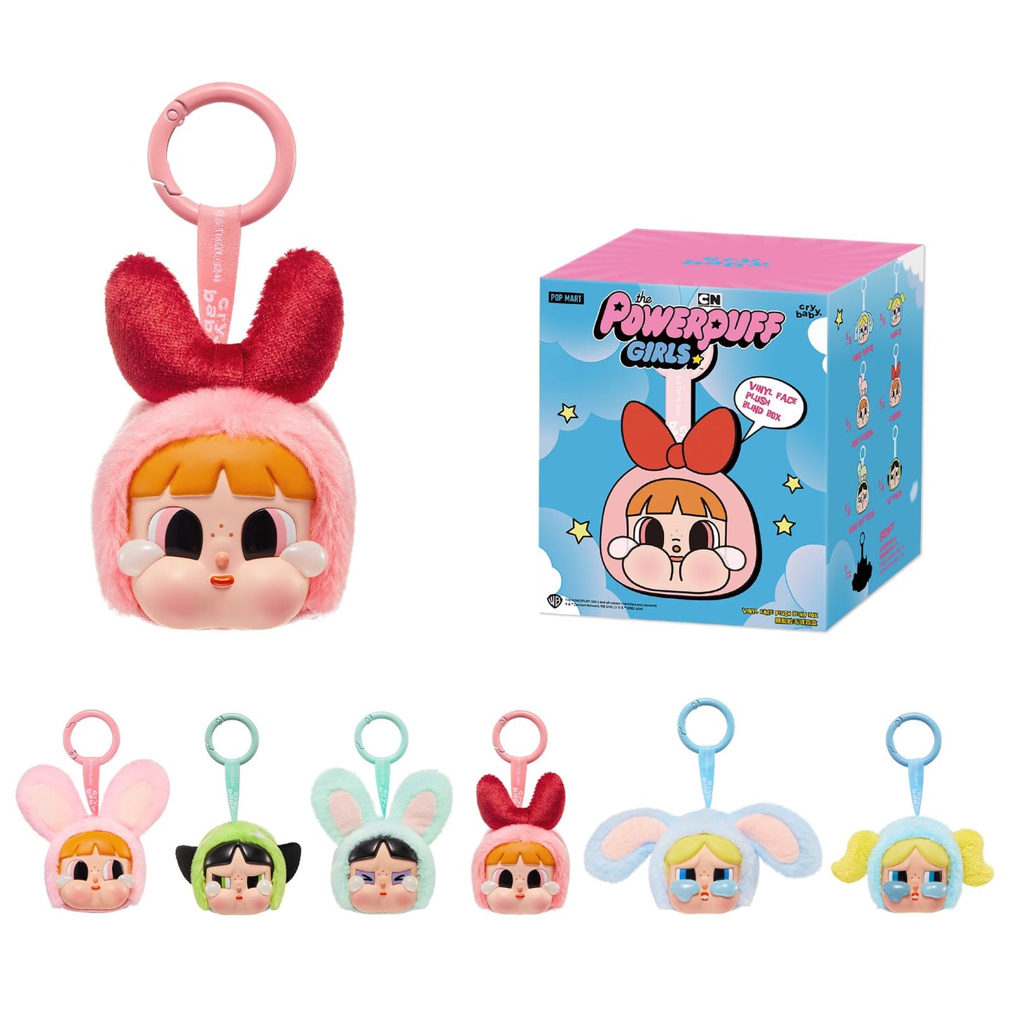 POP MART Crybaby × Powerpuff Girls Plush Blind Box Keychain – Random Vinyl Figures
