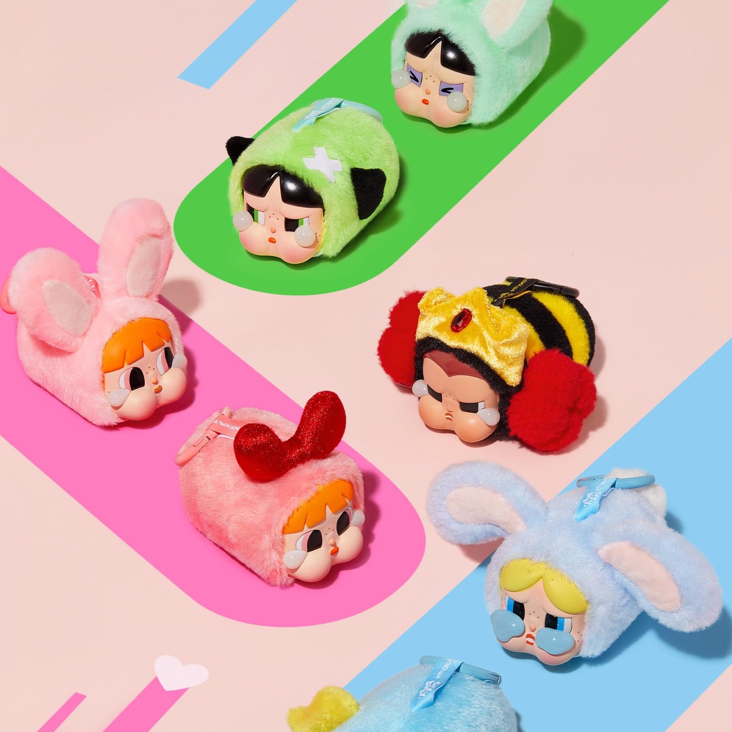 POP MART Crybaby × Powerpuff Girls Plush Blind Box Keychain – Random Vinyl Figures